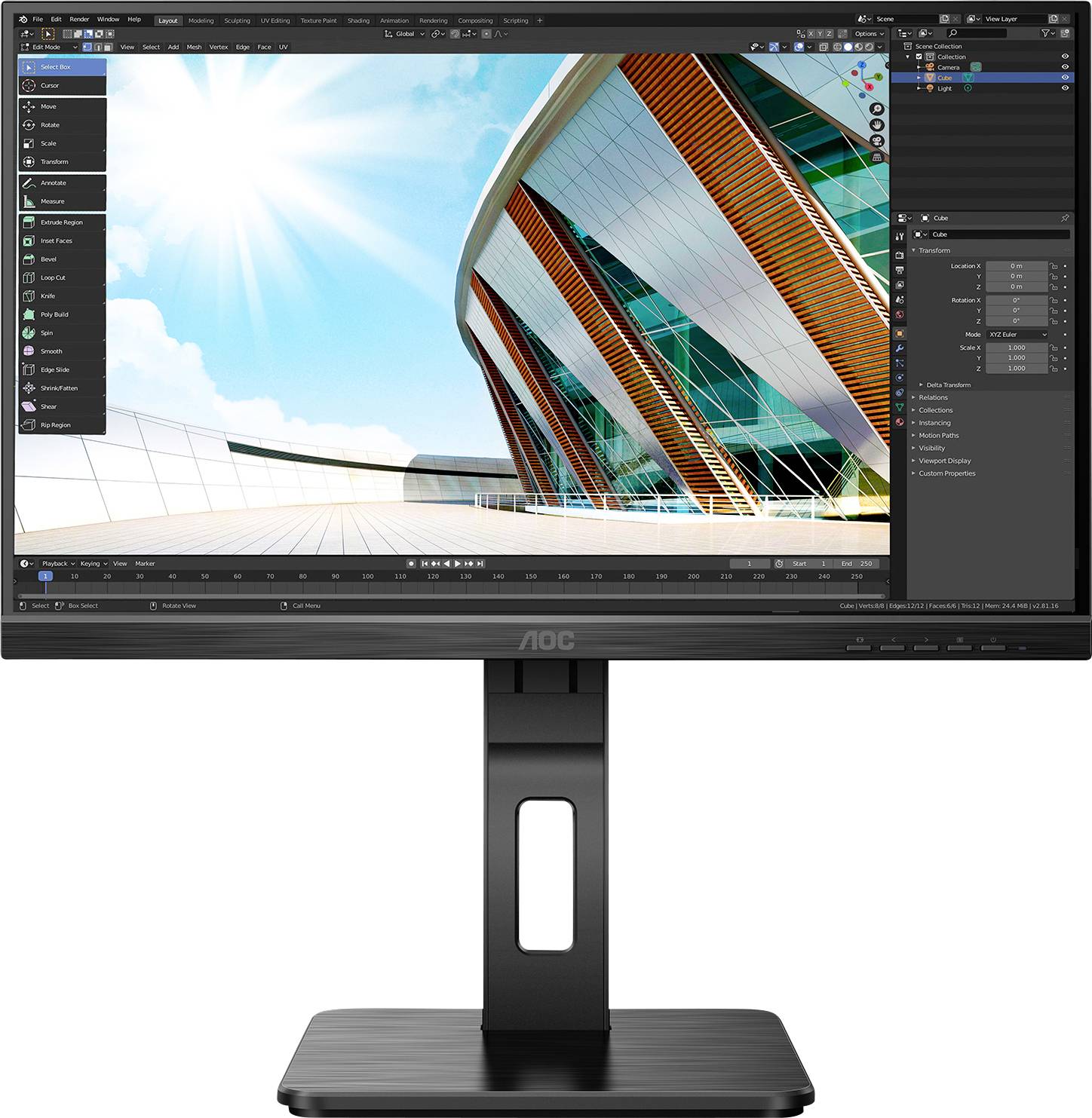 AOC 22P2DU LCD-Monitor 54.6cm (21.5 Zoll) EEK E (A - G) 1920 x 1080 Pixel Full HD 4 ms Audio-Line-in, Audio-Line-out IPS LED
