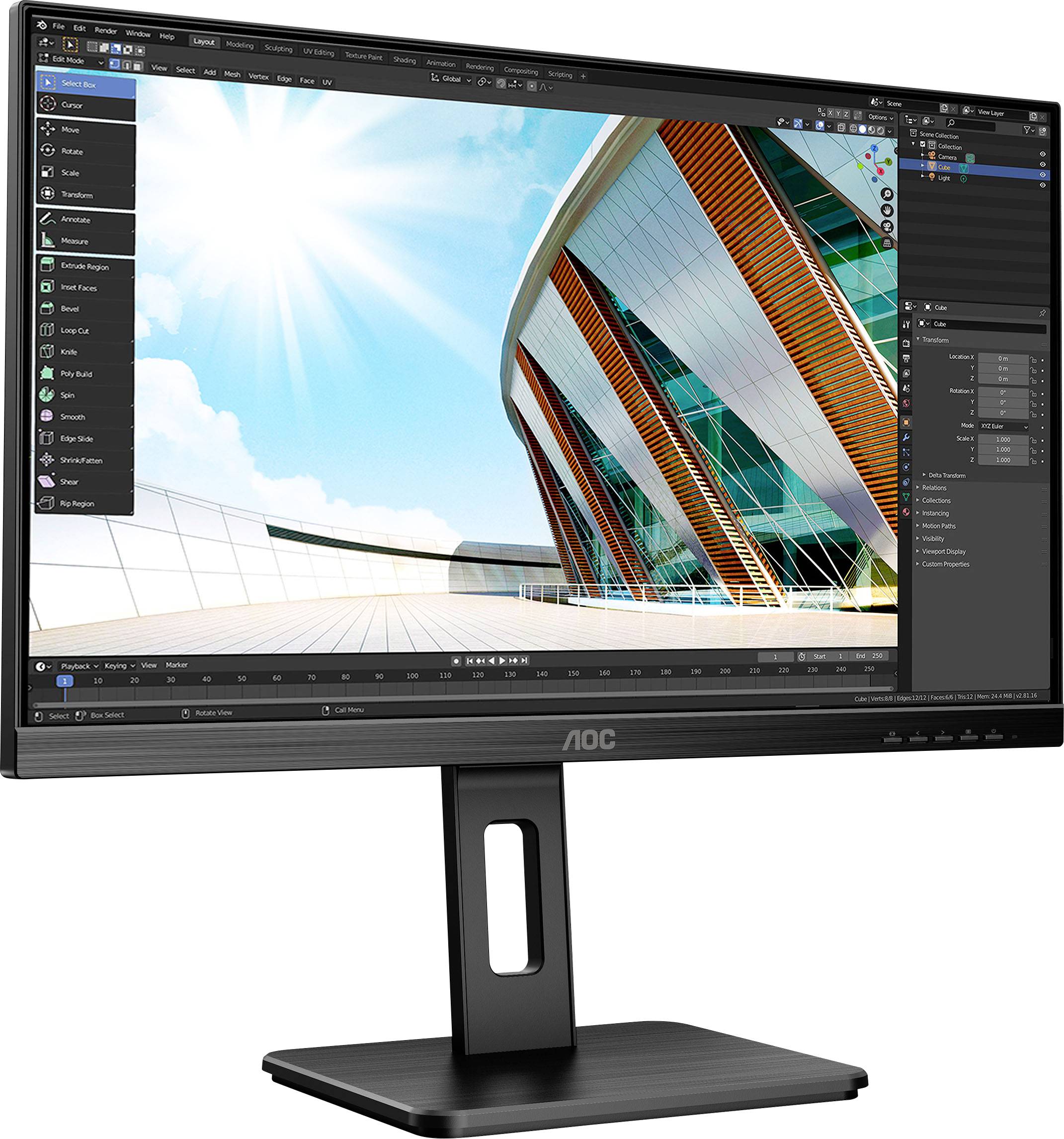AOC Q24P2Q LCD-Monitor EEK E (A - G) 60.5 cm (23.8 Zoll) 2560 x 1440 Pixel 16:9 4 ms Kopfhörer-Buchse, Audio-Line-in IPS LED