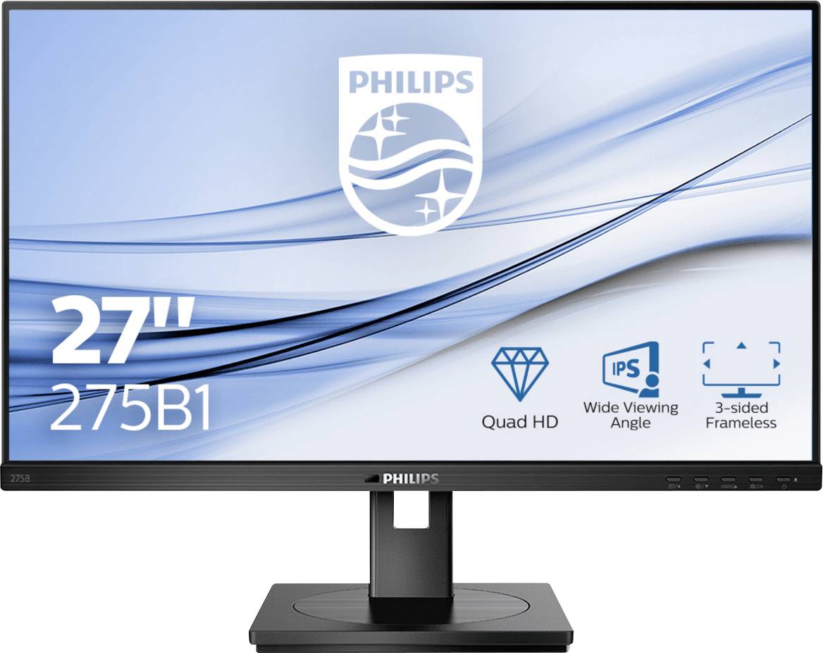 Philips Monitore 275B1 LCD-Monitor EEK F (A - G) 68.6 cm (27 Zoll) 2560 x 1440 Pixel 16:9 4 ms Audio-Line-out IPS LED