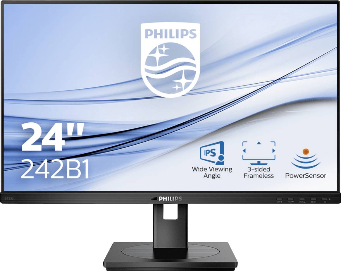 Philips Monitore 242B1 LCD-Monitor EEK E (A - G) 61 cm (24 Zoll) 1920 x 1080 Pixel 16:9 4 ms Kopfhörer-Buchse, Audio-Line-in IPS LED