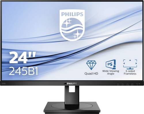 Philips 245B1 LCD-Monitor 61cm (24 Zoll) EEK A+ (A+++ - D) 2560 x 1440 Pixel QHD 4 ms Kopfhörer-Buc