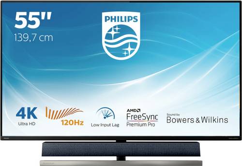 Philips 558M1RY LCD-Monitor 139.7cm (55 Zoll) EEK B (A+++ - D) 3840 x 2160 Pixel UHD 2160p (4K) 4 ms