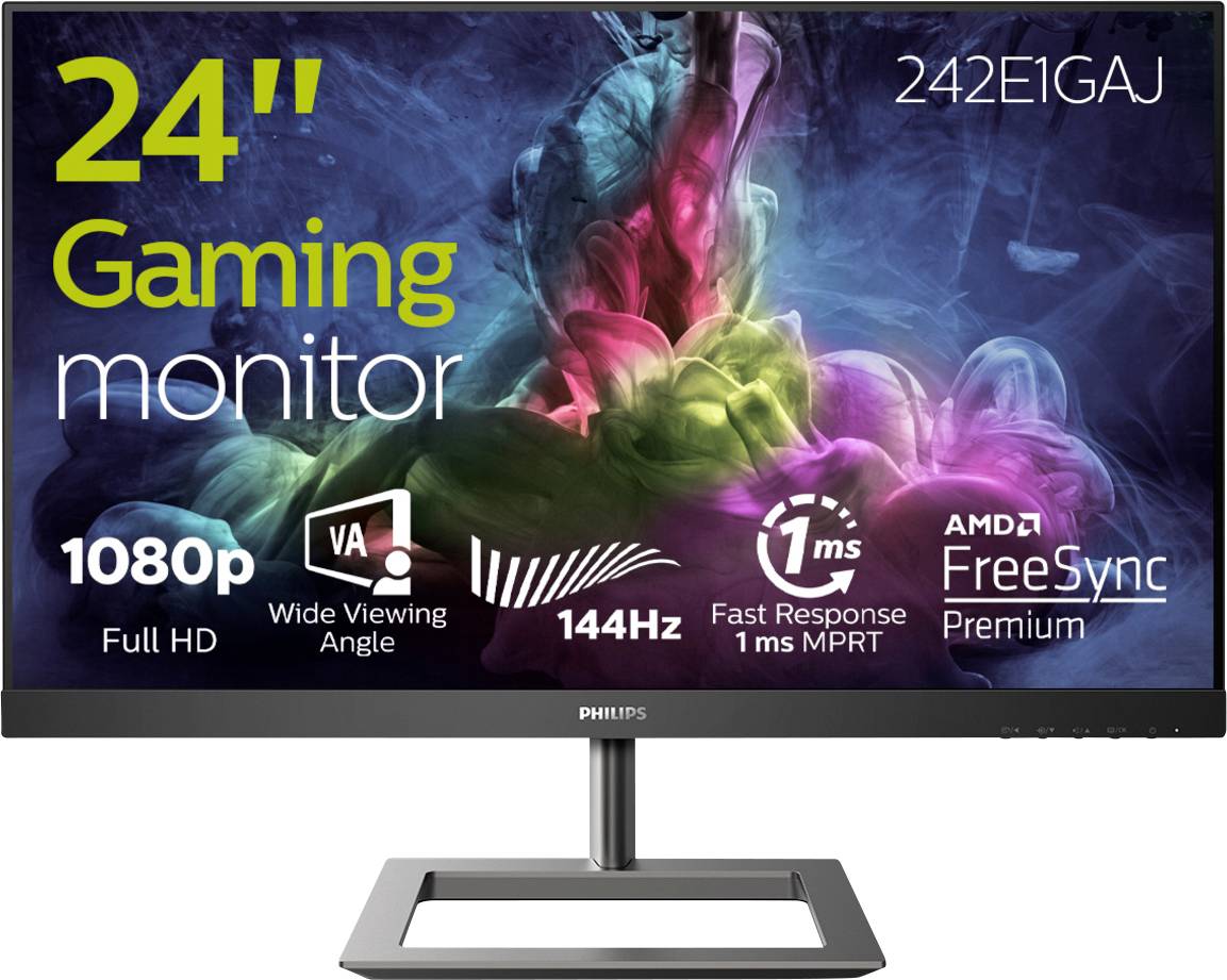 Philips Monitore 242E1GAJ LCD-Monitor EEK E (A - G) 61 cm (24 Zoll) 1920 x 1080 Pixel 16:9 4 ms Audio-Line-in, Audio-Line-out VA LED