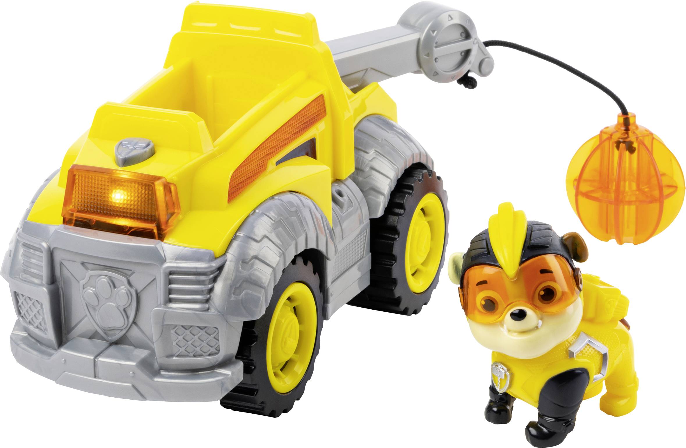PAW Patrol, Mighty Pups Super PAWs Luxusfahrzeug von Rubble mit Lichtern und Geräuschen