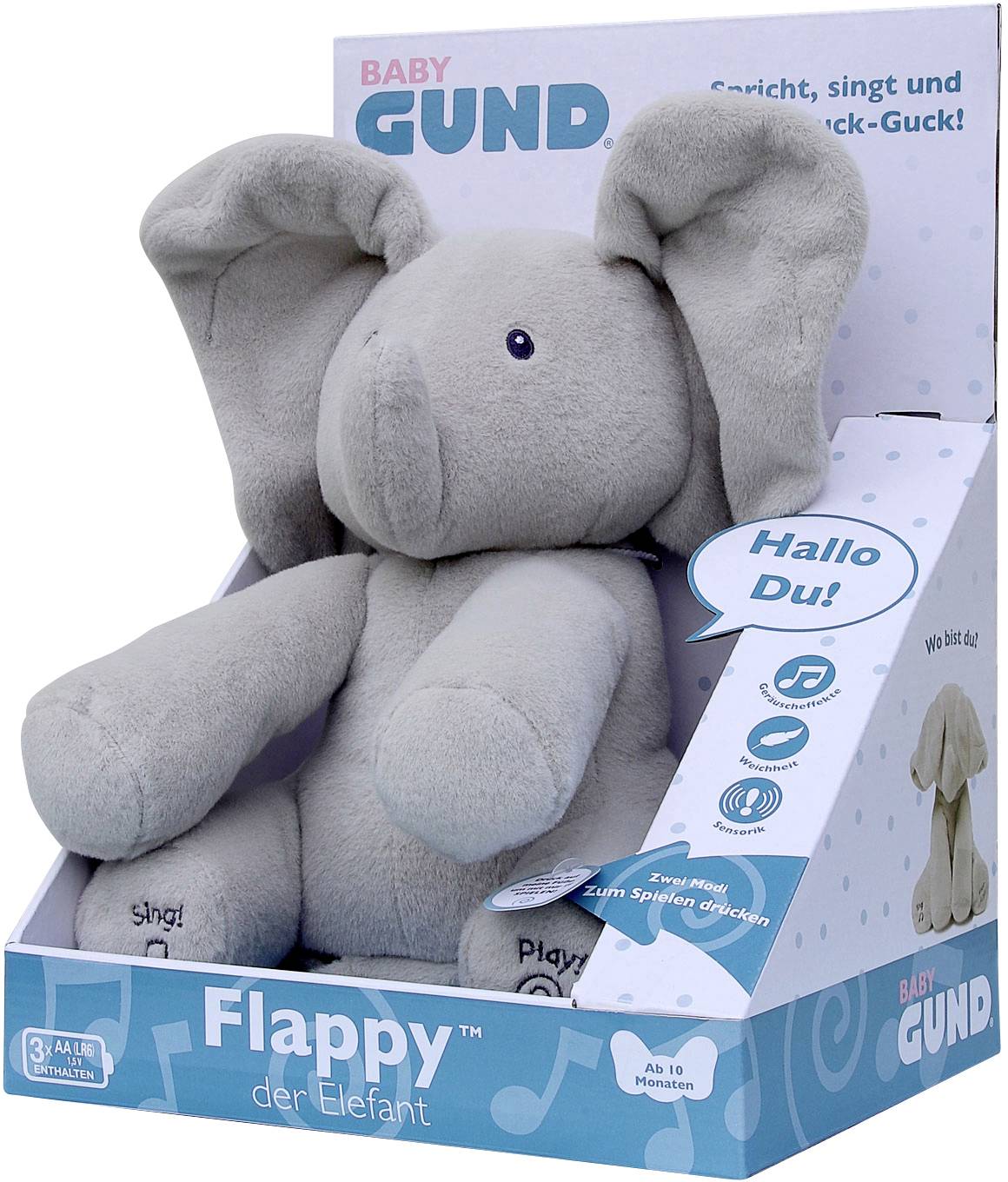 GUND Flappy, der singende und sprechende Elefant - deutsch, ca. 30 cm