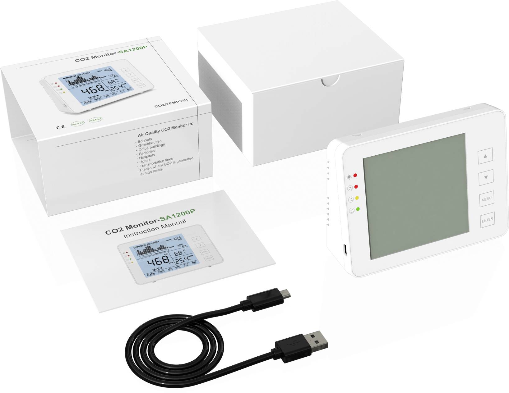 SA 1200P Kohlendioxid-Messgerät  mit Datenloggerfunktion