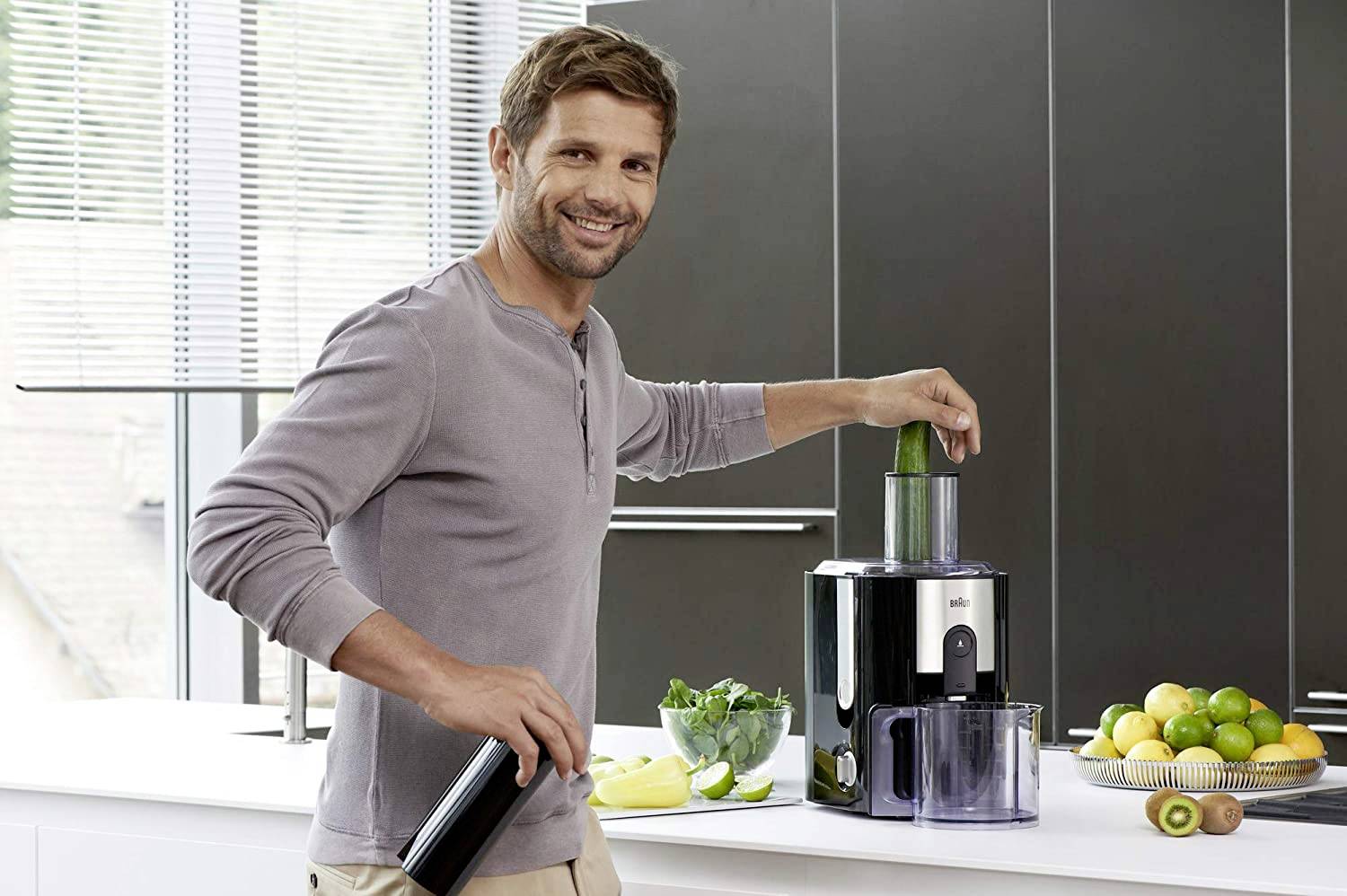 Braun Entsafter Multiquick 5 J500 BK 900 W Edelstahl, Schwarz mit Entsafter