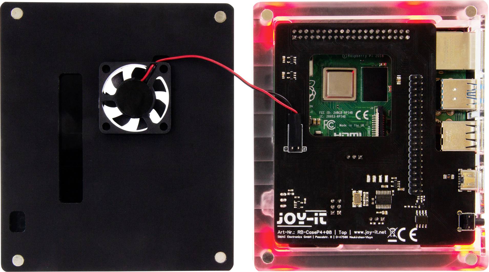 Joy-it RB-MULTIMEDIACASE01 SBC-Gehäuse Passend für (Entwicklungskits): Raspberry Pi® abnehmbare GP