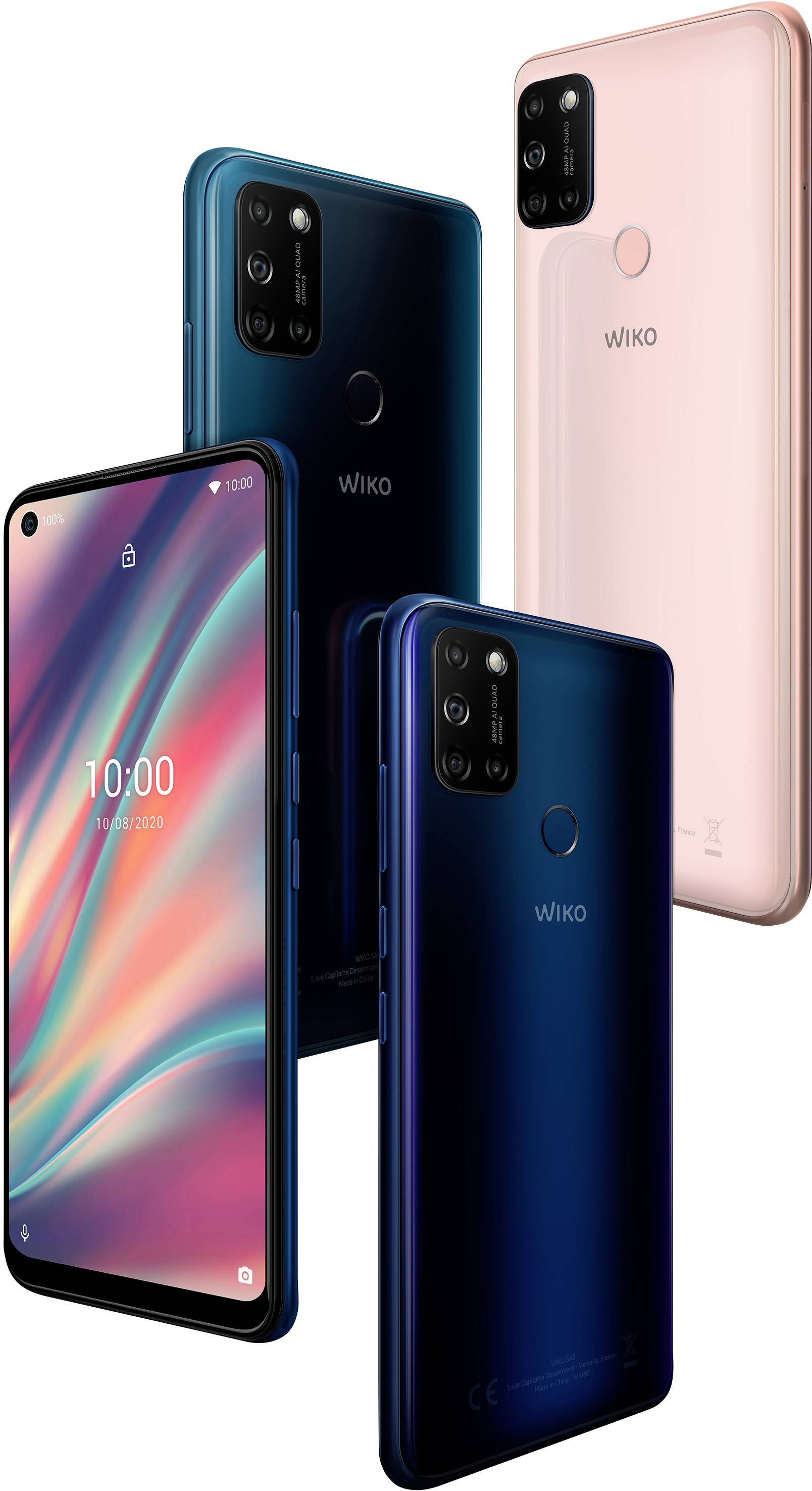 WIKO View 5 Smartphone 64 GB 16.6 cm (6.55 Zoll) Midnight Blau Android™ 10 Dual-SIM