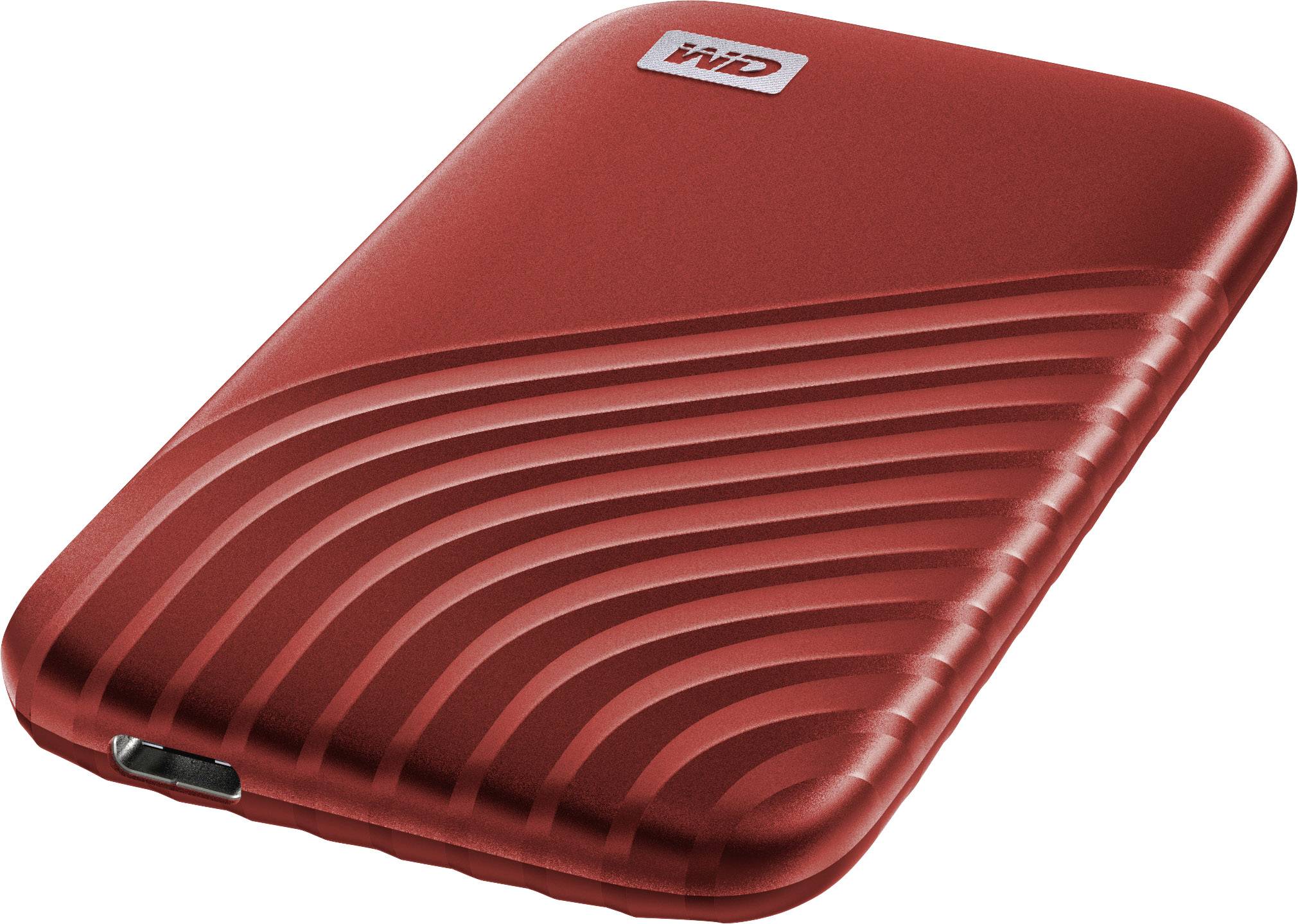 WD My Passport 500 GB Externe SSD-Festplatte 6.35 cm (2.5 Zoll) USB-C® Rot WDBAGF5000ARD-WESN