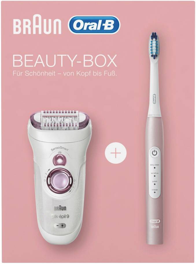 Braun Beauty Box Silk-épil 9 9-700 SensoSmart Epilierer Weiß, Roségold
