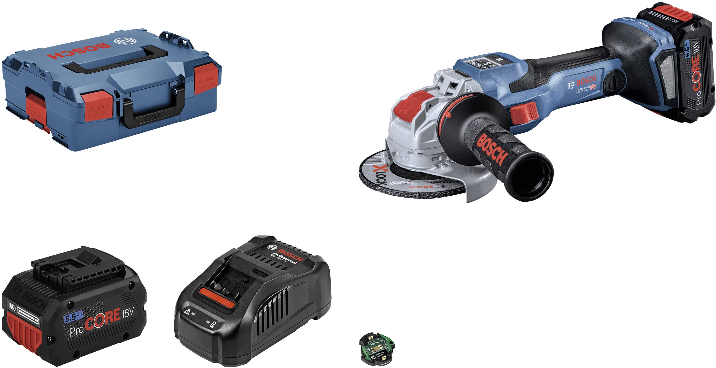 Bosch Professional BITURBO GWX 18V-15 SC 06019H6502 Akku-Winkelschleifer 125 mm inkl. 2. Akku, inkl