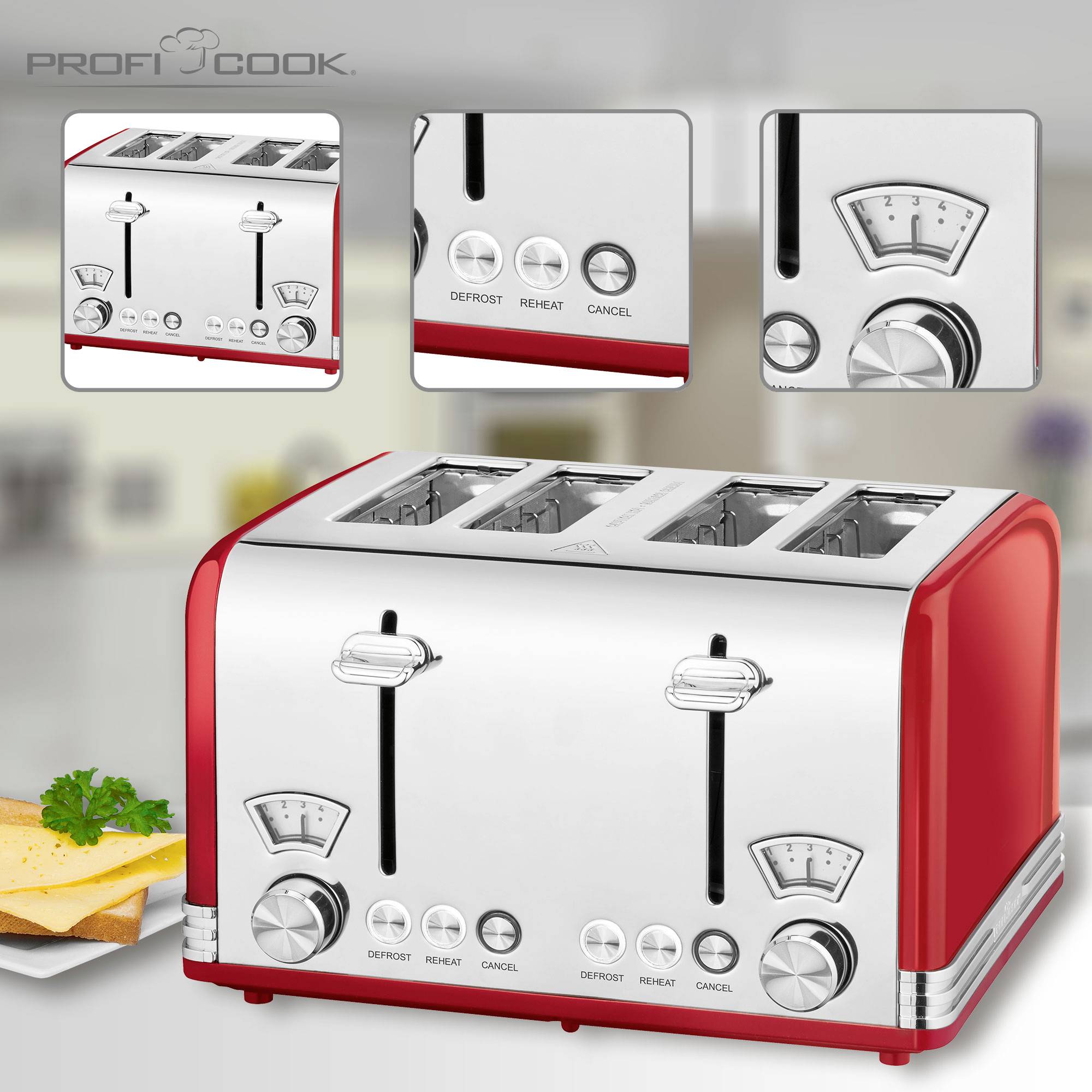 Profi Cook PCTA 1194 Toaster Rot digitalo