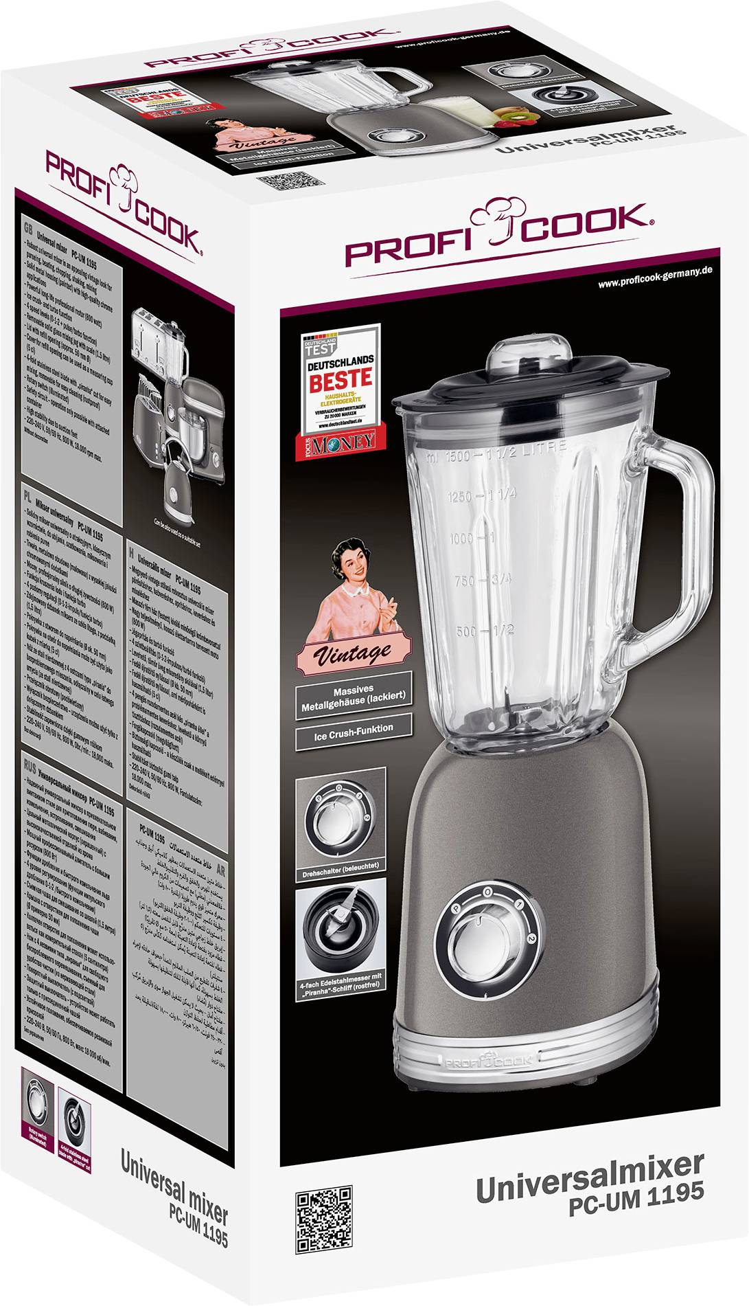 Profi Cook PC-UM 1195 Zerkleinerer 800 W Anthrazit