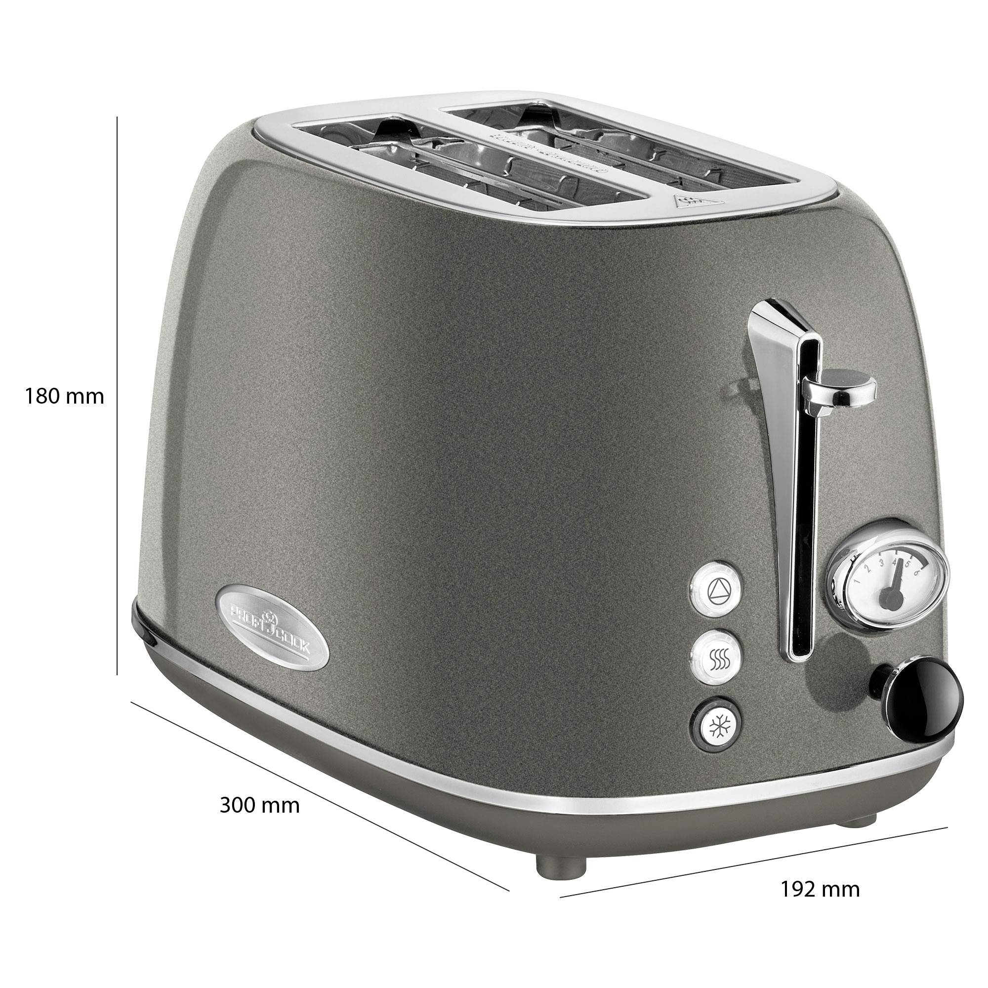 Profi Cook PC-TA 1193 Toaster Edelstahl, Anthrazit