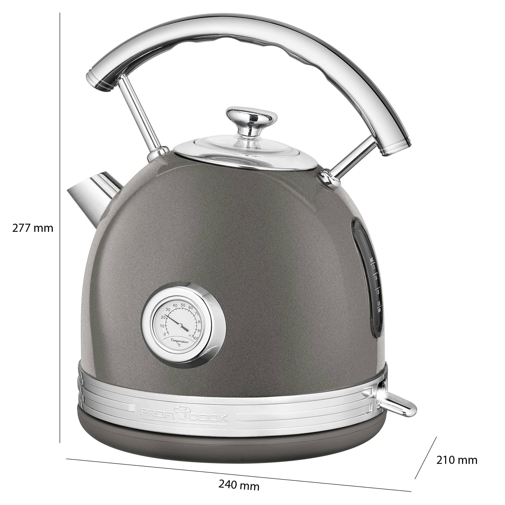 Profi Cook PC-WKS 1192 Wasserkocher Edelstahl, Anthrazit Fassungsvermögen: 1.7 l