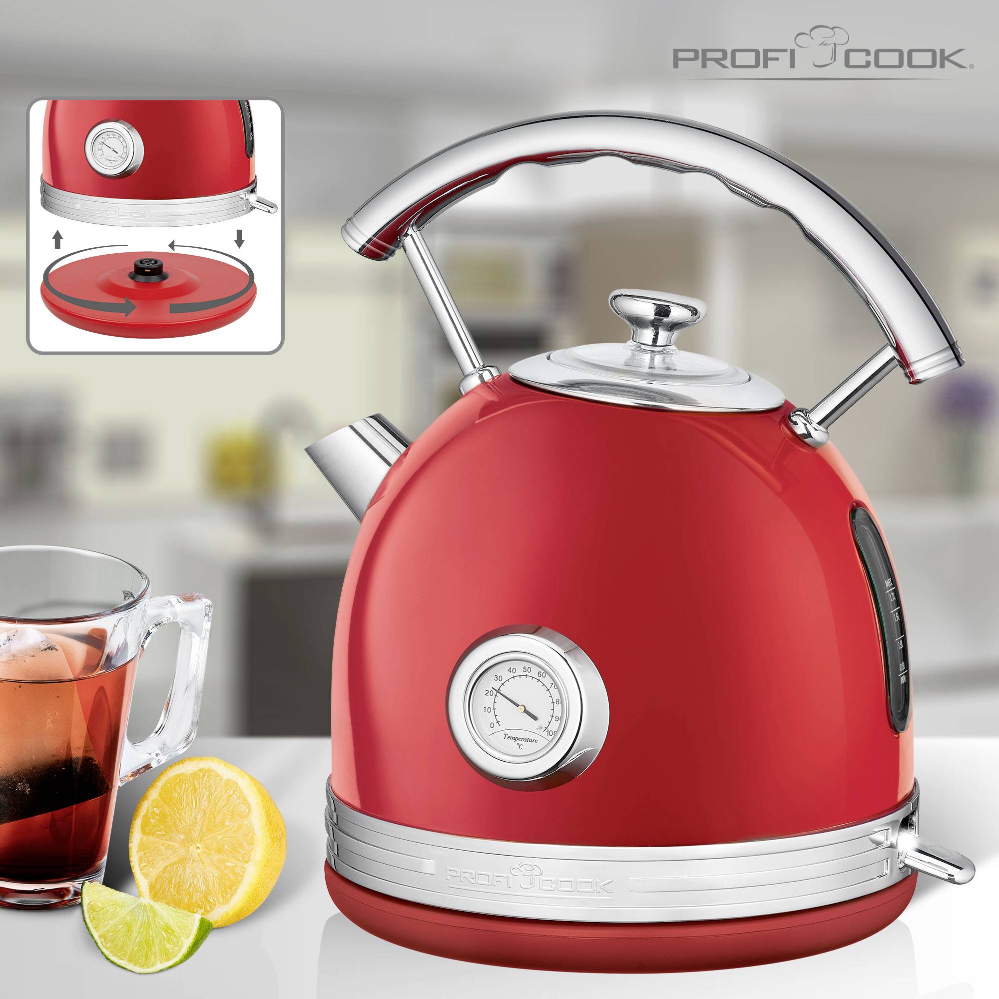 Profi Cook PC-WKS 1192 Wasserkocher Rot Fassungsvermögen: 1.7 l