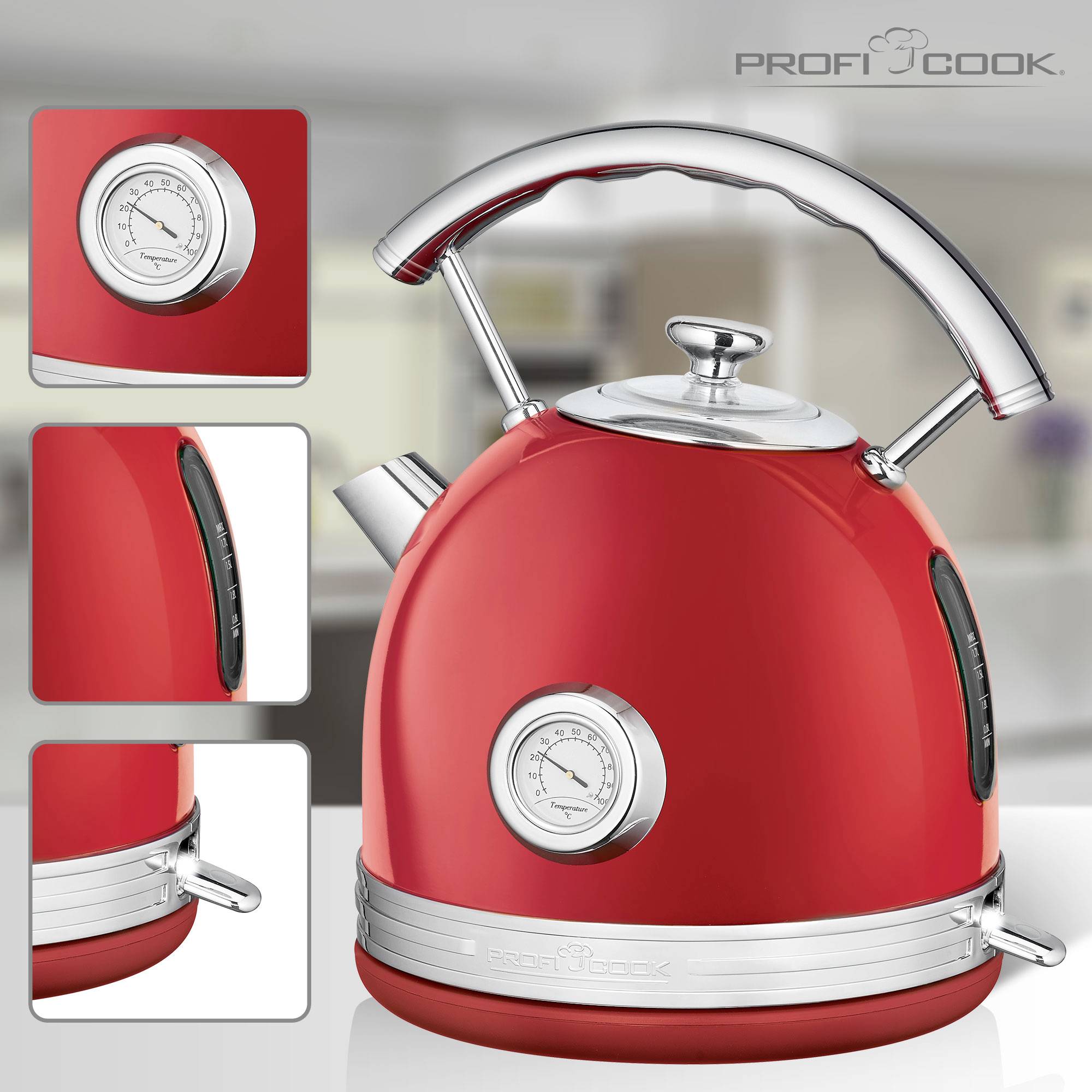 Profi Cook PC-WKS 1192 Wasserkocher Rot Fassungsvermögen: 1.7 l