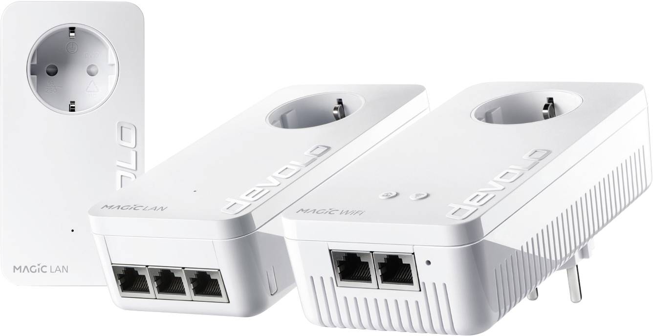 Devolo Magic 2 WiFi triple Streaming Kit Powerline WLAN Network Kit 8728 DE Powerline, WLAN 2400 MB
