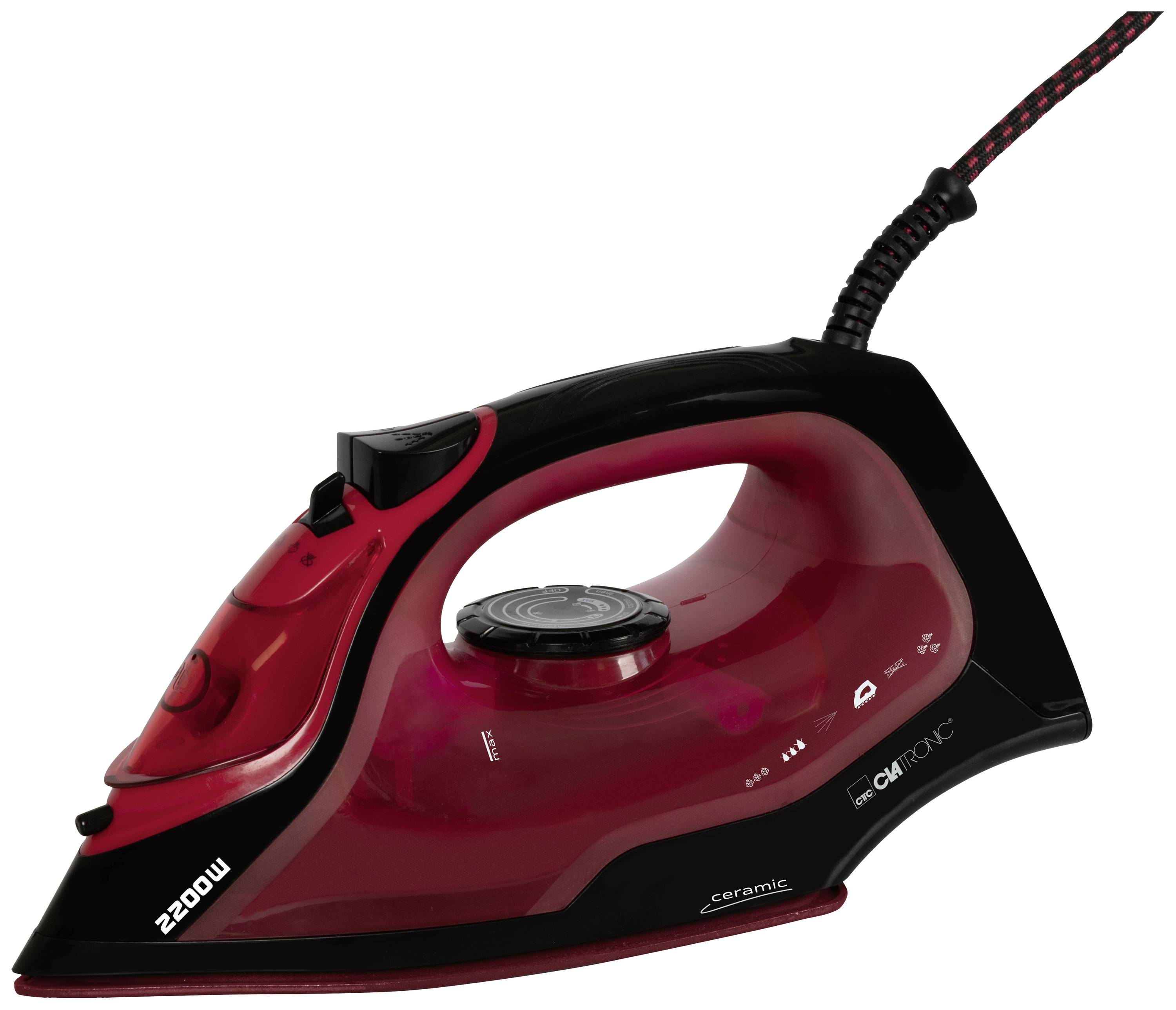 Clatronic DB 3752 Dampfbügeleisen Schwarz, Rot 2200 W