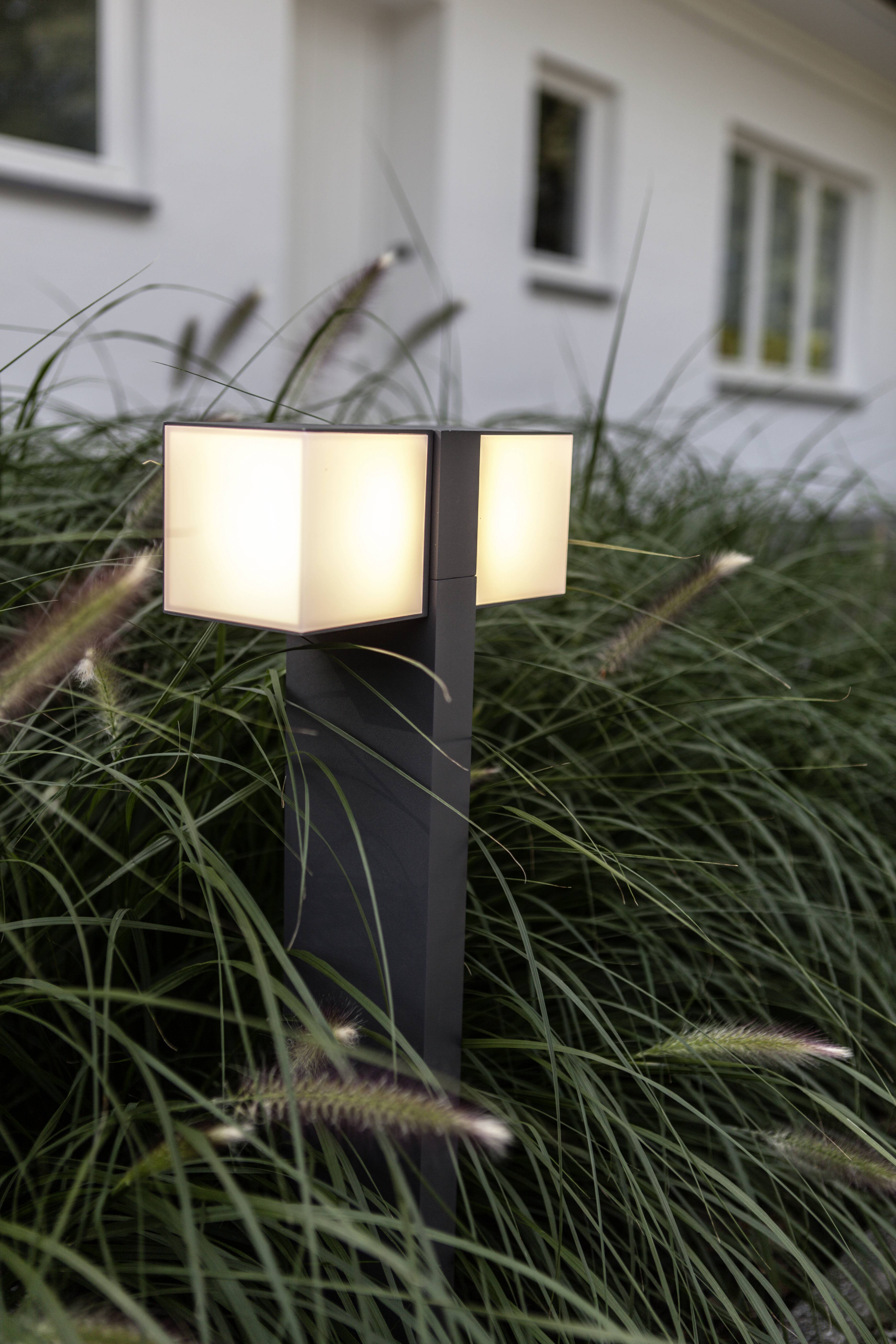 Lutec 7193801118 CUBA LED-Außenstandleuchte 24.4 W Dunkelgrau