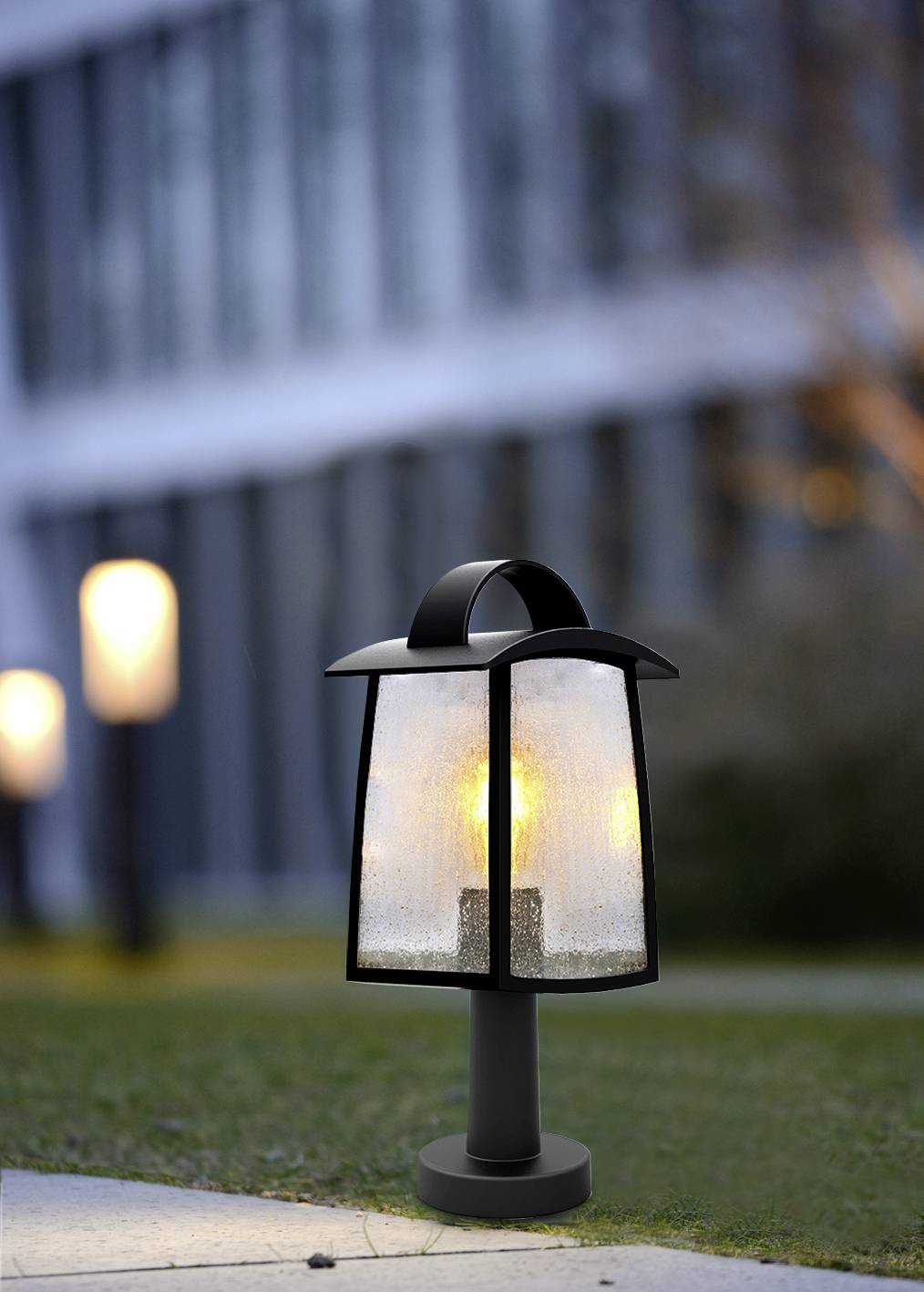 Lutec 7273602012 KELSEY Außenstandleuchte E27 40W Schwarz