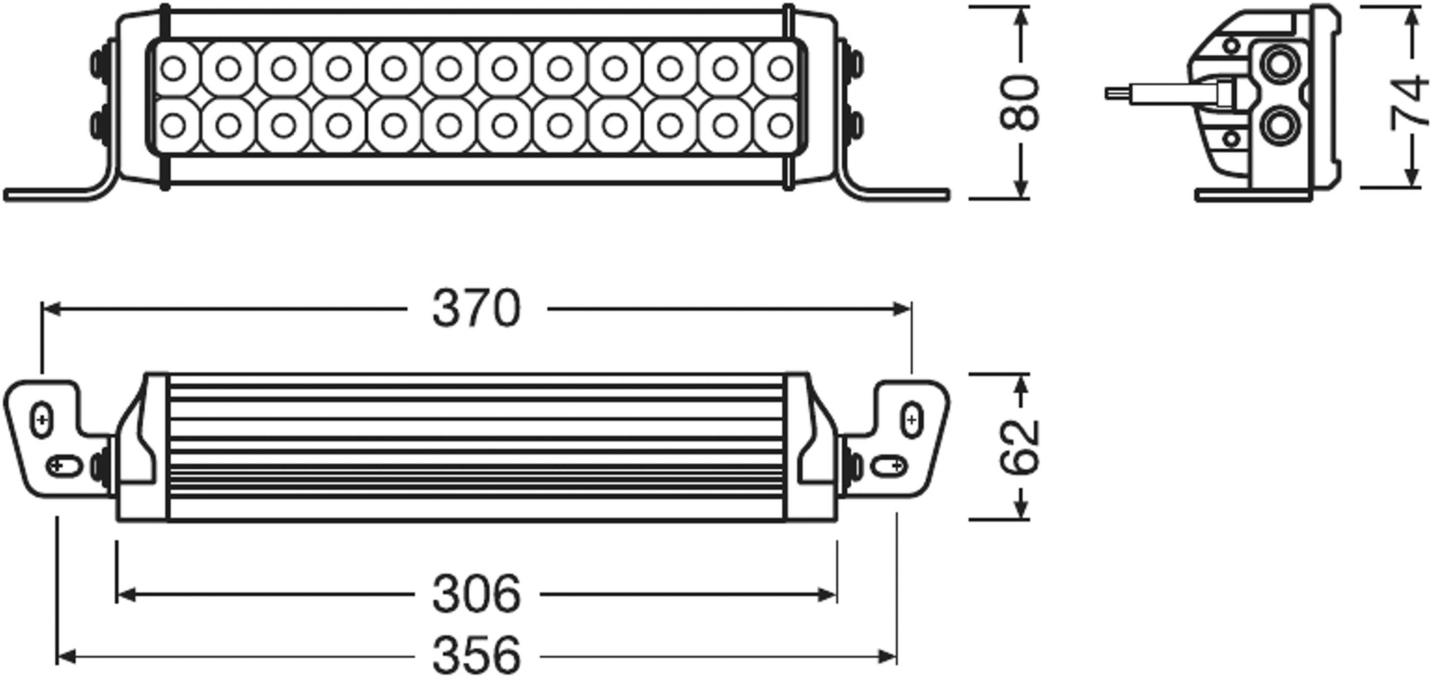 OSRAM Fernscheinwerfer LEDDL117-CB LEDDL117-CB LED vorne (L x B x H) 62 x 306 x 80 mm
