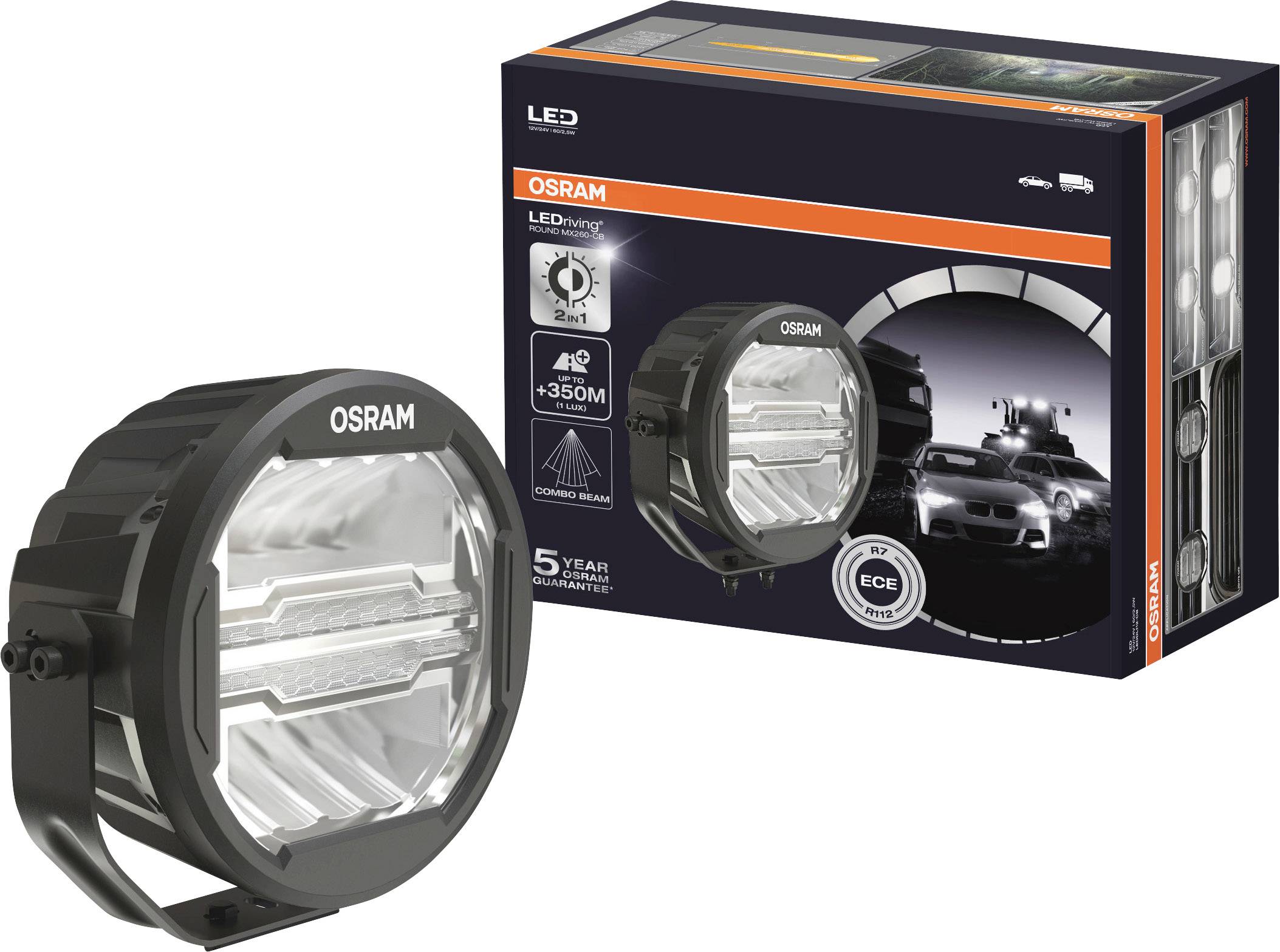OSRAM Fernscheinwerfer LEDDL112-CB LEDriving® ROUND MX260-CB LED vorne (L x B x H) 150 x 251 x 261 mm