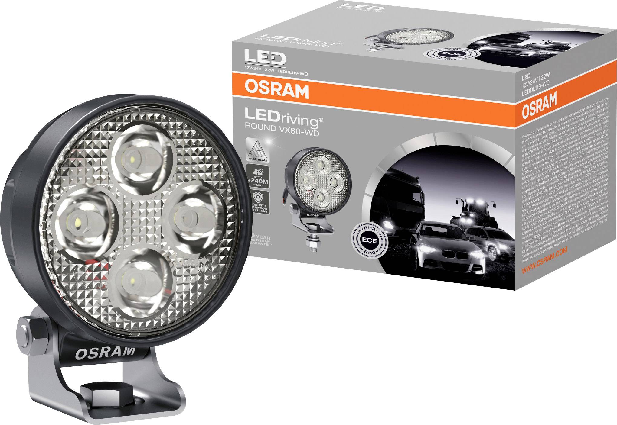 Osram Automotive Fernscheinwerfer LEDDL119-WD LEDDL119-WD LED vorne (L x B x H) 83 x 65 x 108mm