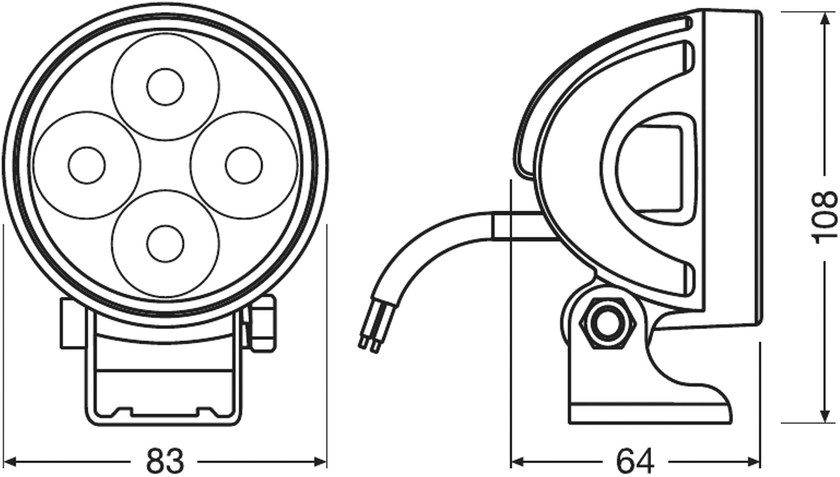 Osram Automotive Fernscheinwerfer LEDDL119-WD LEDDL119-WD LED vorne (L x B x H) 83 x 65 x 108mm