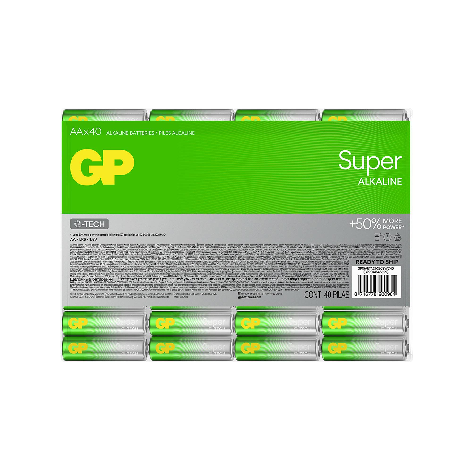 GP Super Mignon (AA)-Batterie Alkali-Mangan 1.5 V 40 St.