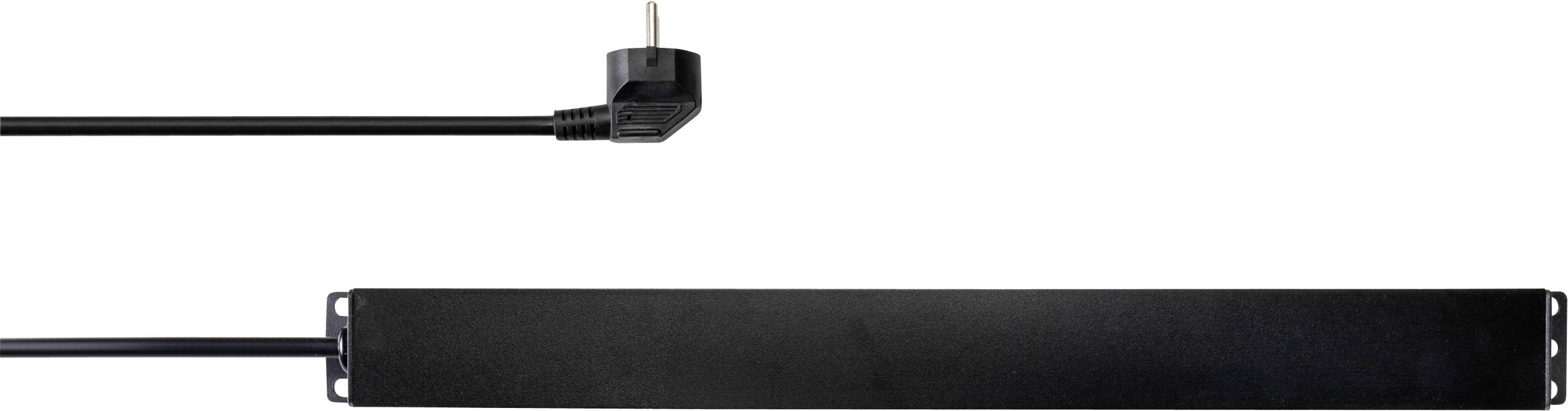 Renkforce RF-4604248 19 Zoll Netzwerkschrank-Steckdosenleiste 1 HE Schutzkontaktsteckdose mit Schalter Schwarz