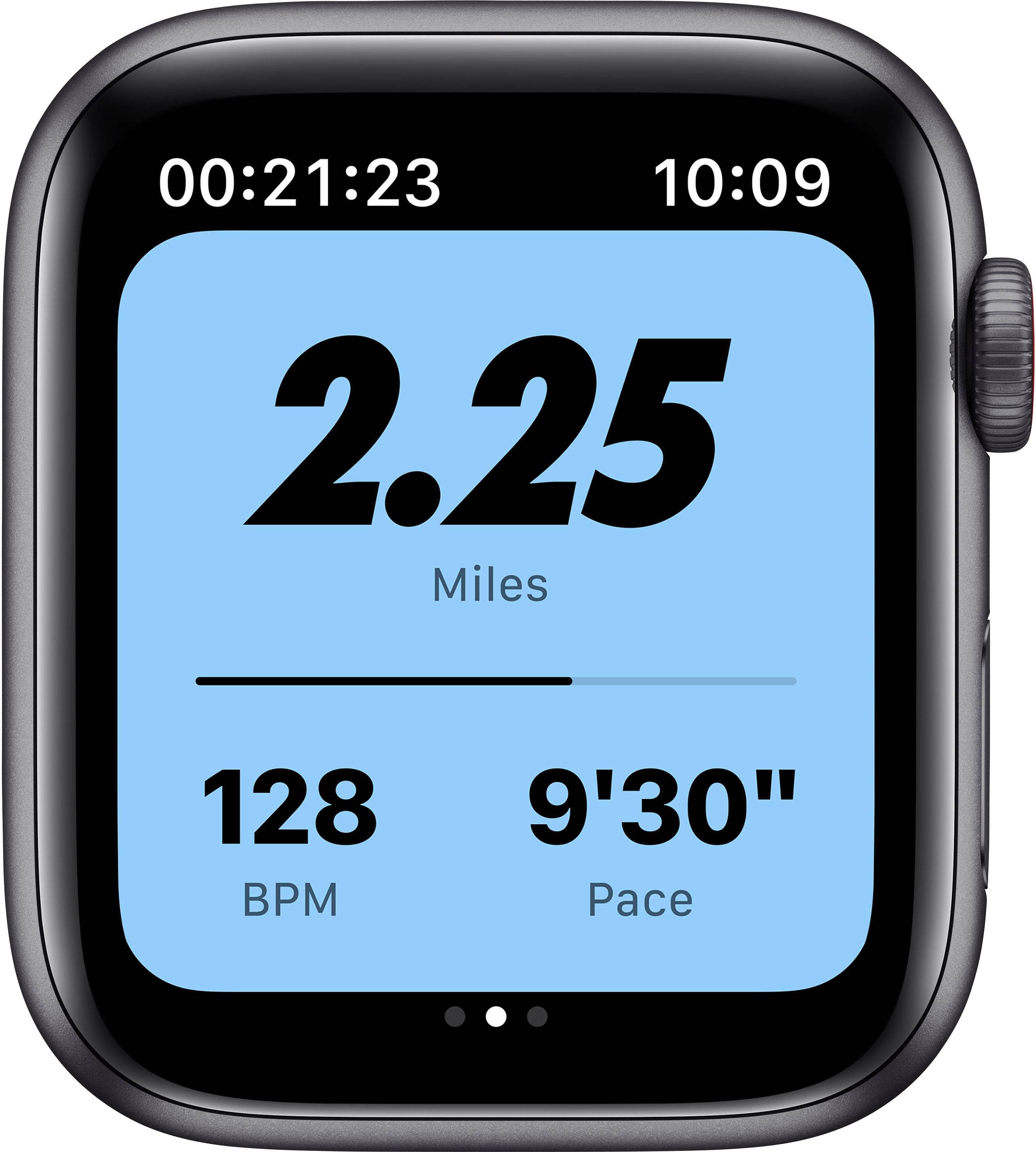 Apple Watch SE Nike Edition GPS + Cellular 44 mm Aluminiumgehäuse Space Grau Sport Band Anthracite Black