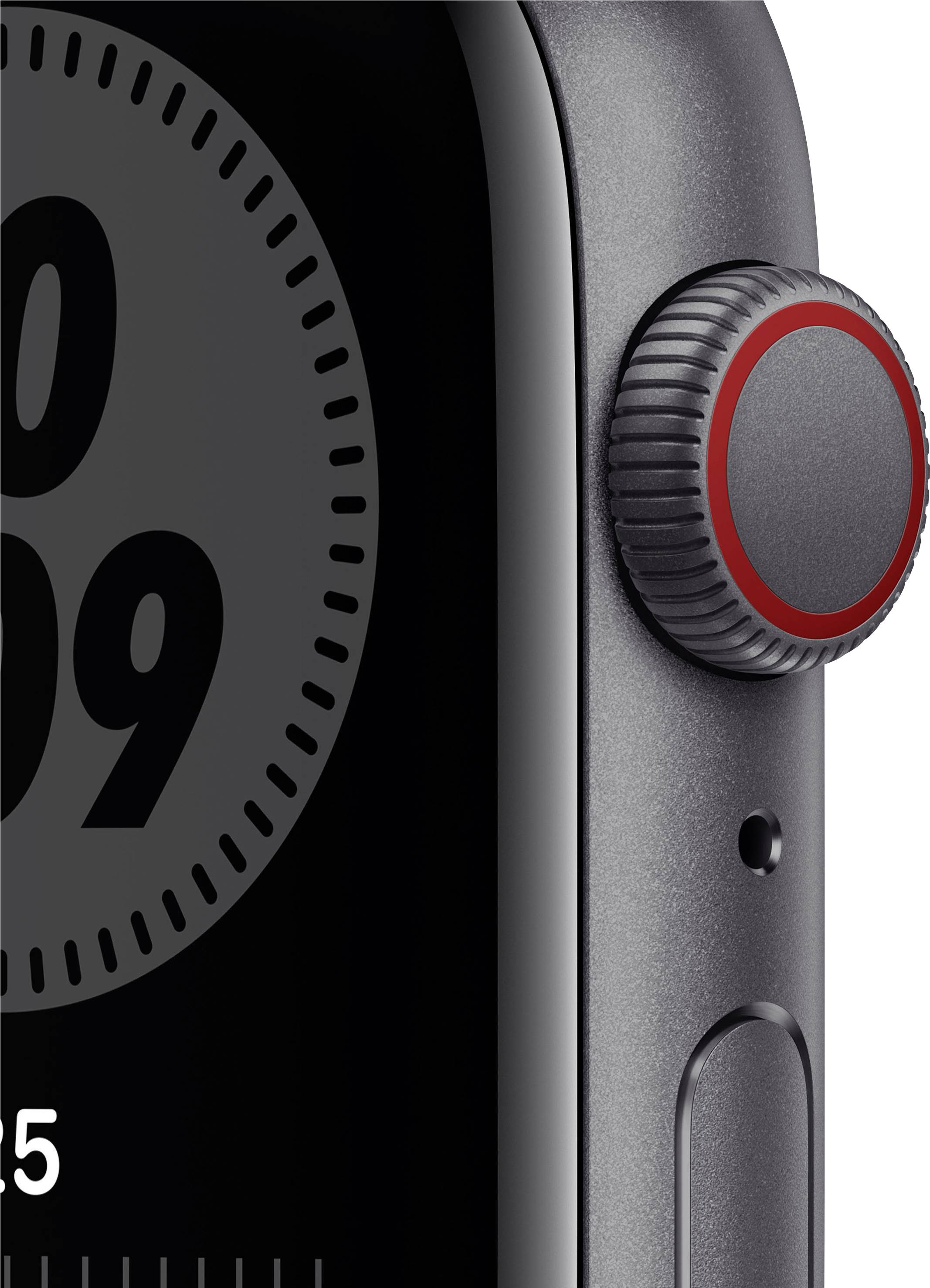 Apple Watch SE Nike Edition GPS + Cellular 44 mm Aluminiumgehäuse Space Grau Sport Band Anthracite Black
