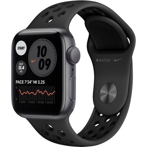 Apple Watch SE Nike Edition GPS 40 mm Aluminiumgehäuse Space Grau Sportarmband Anthracite Black