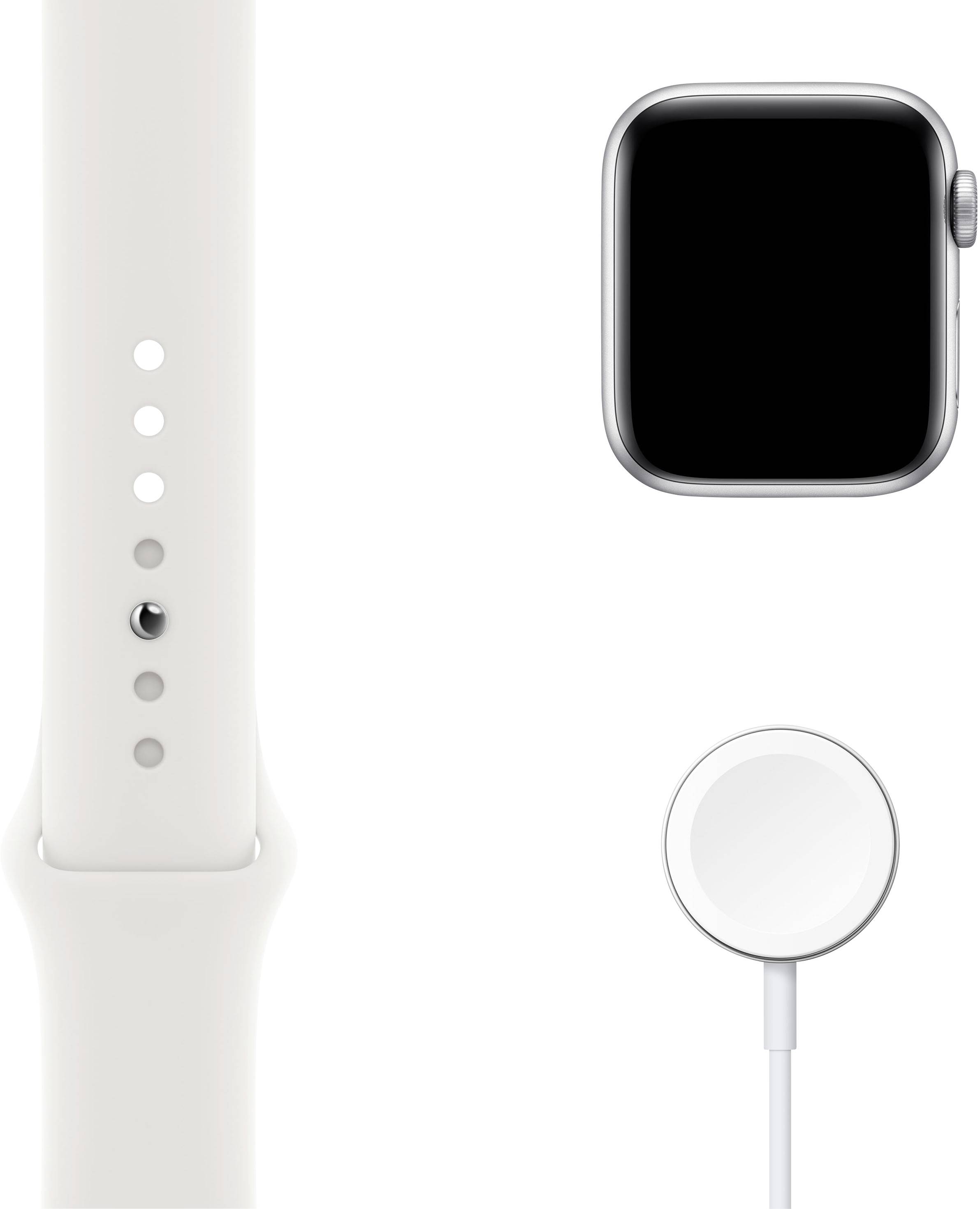 Apple Watch SE GPS 40 mm Aluminiumgehäuse Silber Sportarmband Weiß