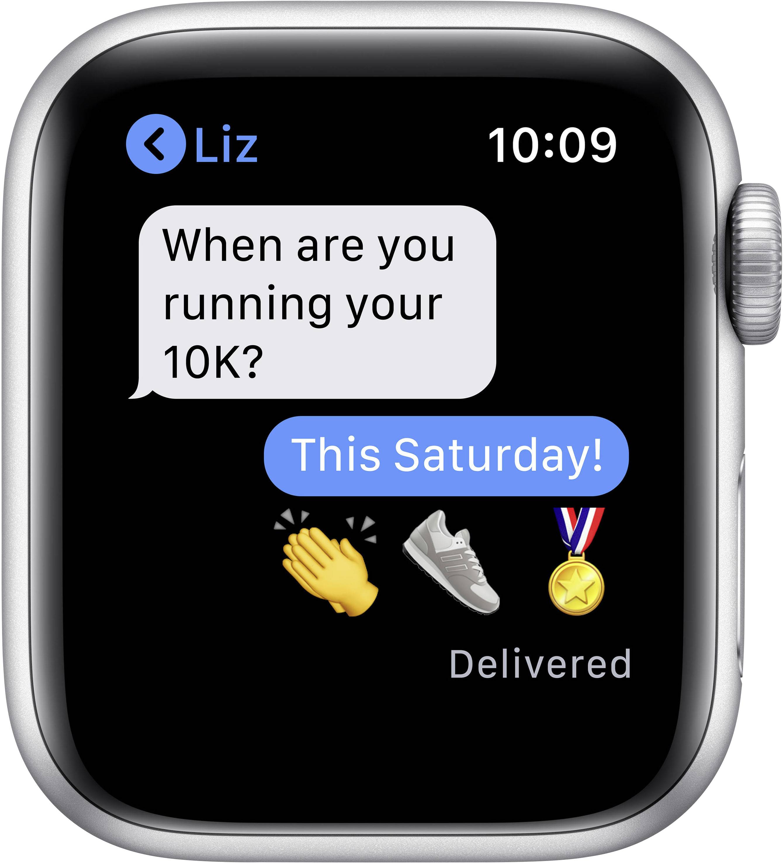 Apple Watch SE GPS 40 mm Aluminiumgehäuse Silber Sportarmband Weiß