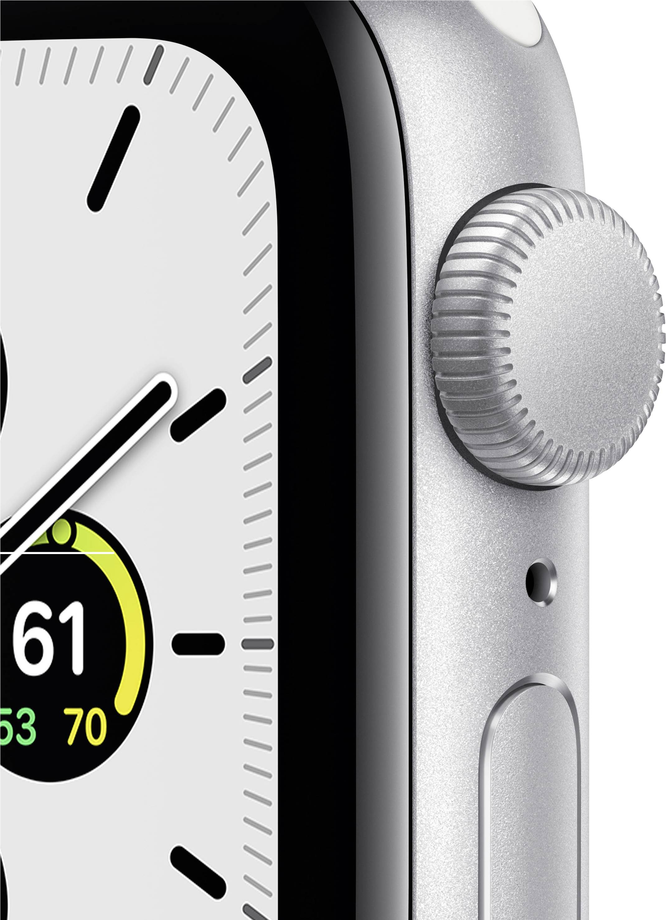 Apple Watch SE GPS 40 mm Aluminiumgehäuse Silber Sportarmband Weiß