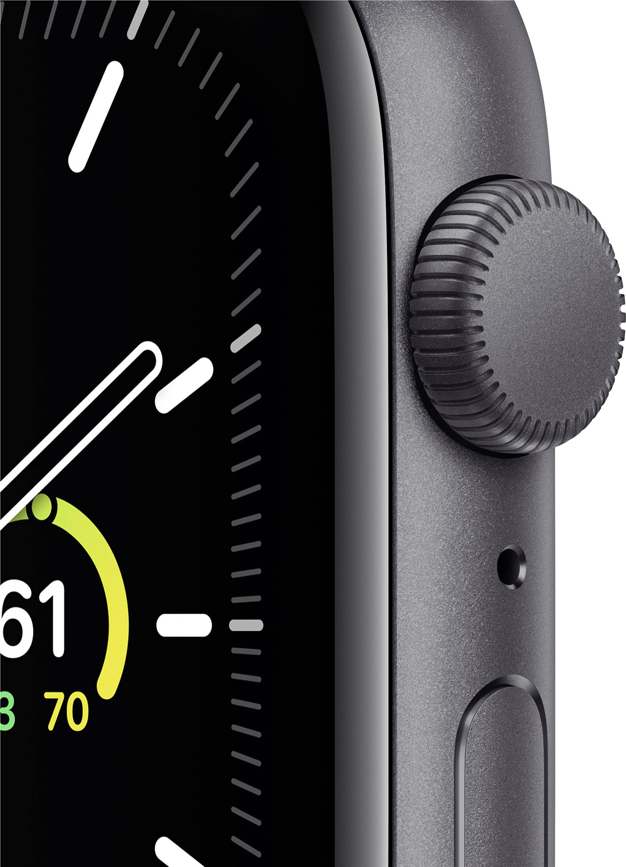 Apple Watch SE GPS 44mm Aluminiumgehäuse Space Grau Sportarmband Schwarz