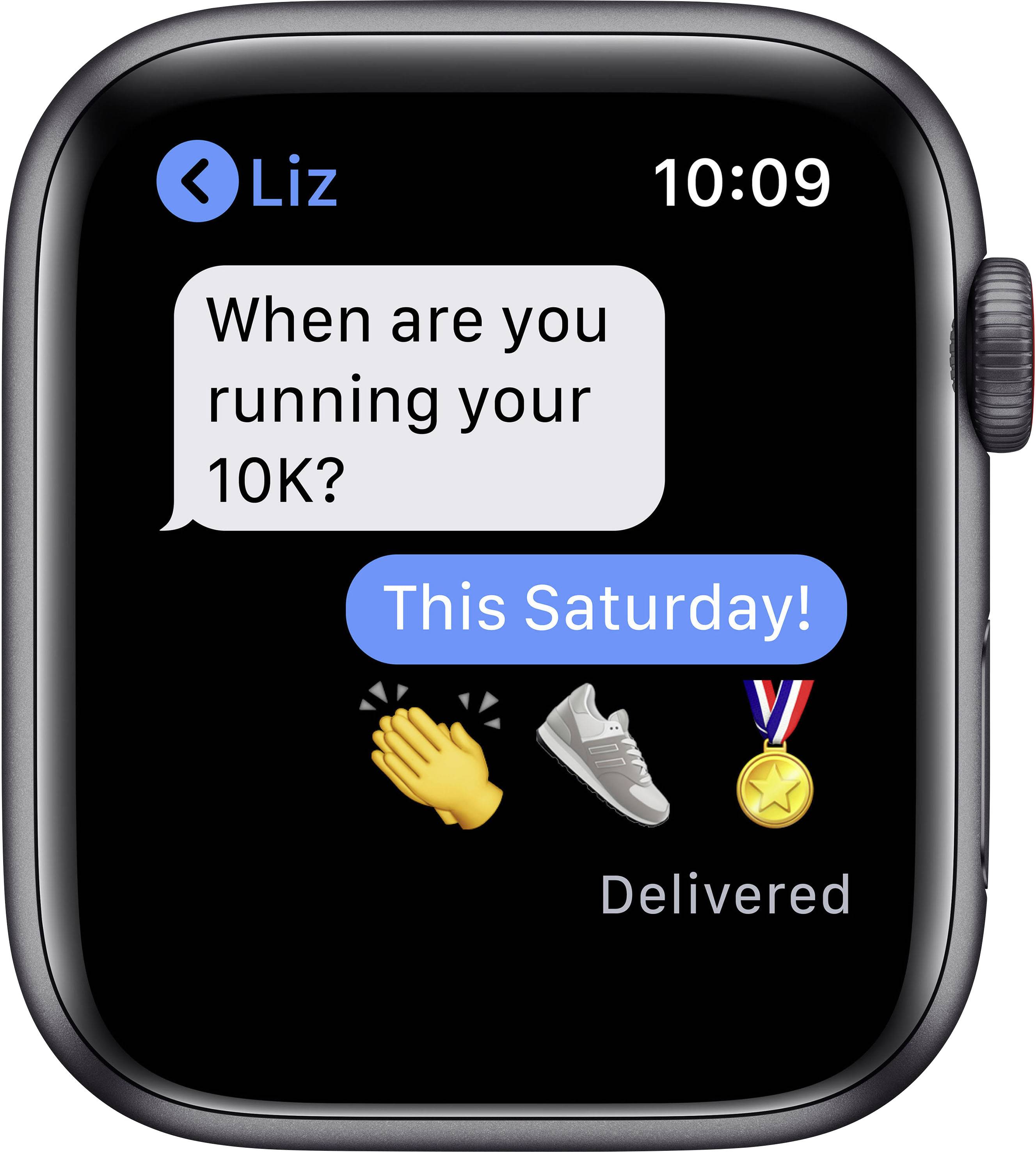 Apple Watch SE GPS + Cellular 44 mm Aluminiumgehäuse Space Grau Sportarmband Charcoal