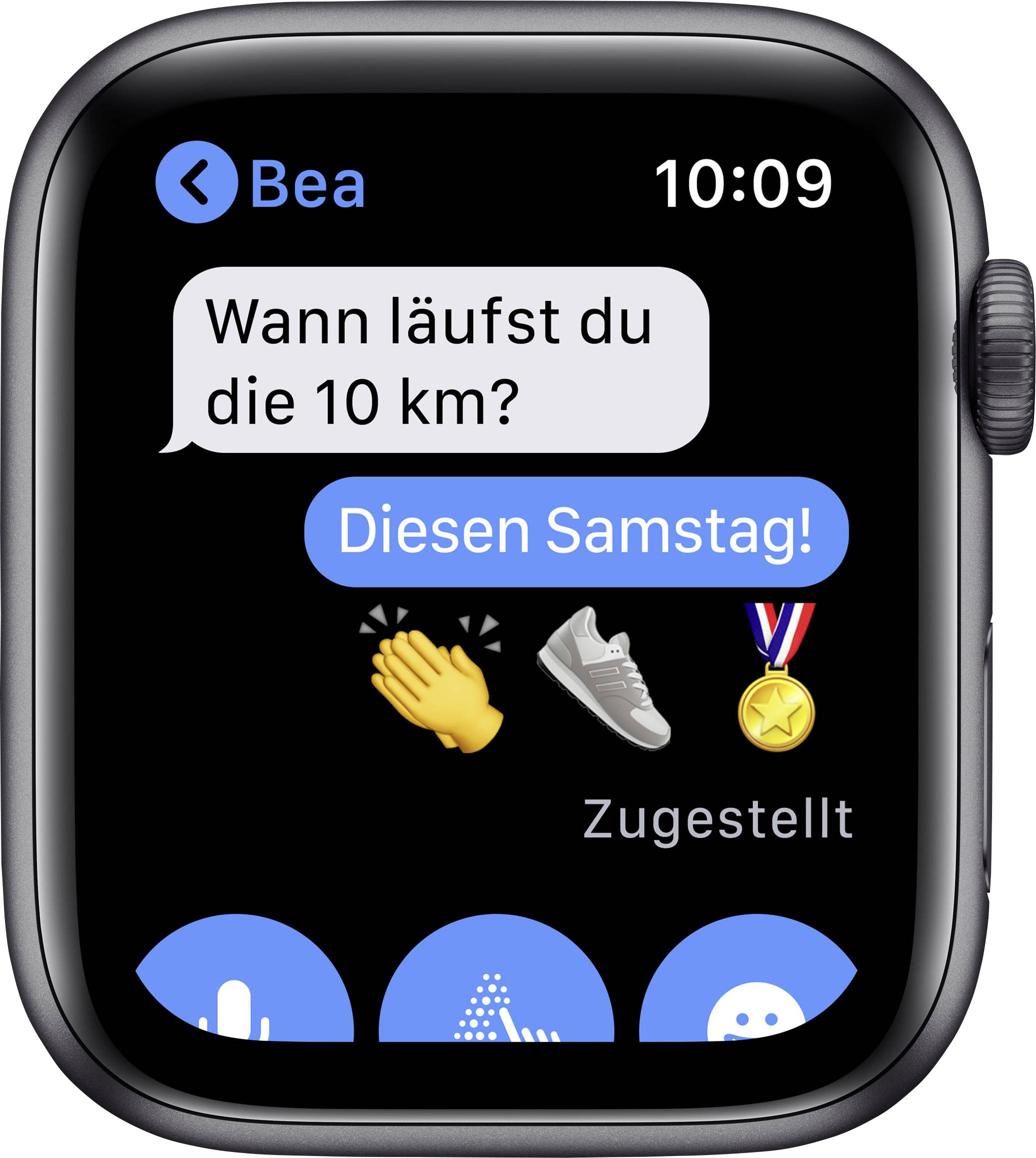 Apple Watch Series 6 GPS 44 mm Aluminiumgehäuse Space Grau Sportarmband Schwarz