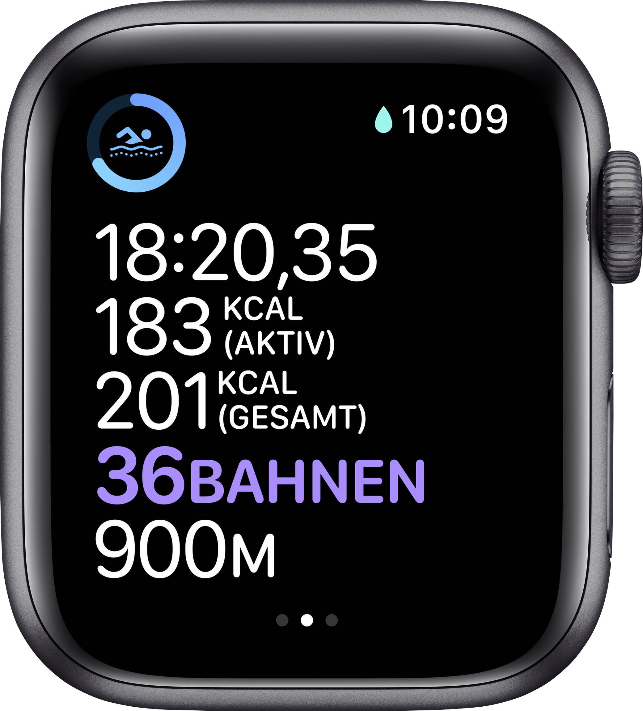 Apple Watch Series 6 GPS 40mm Aluminiumgehäuse Space Grau Sportarmband Schwarz