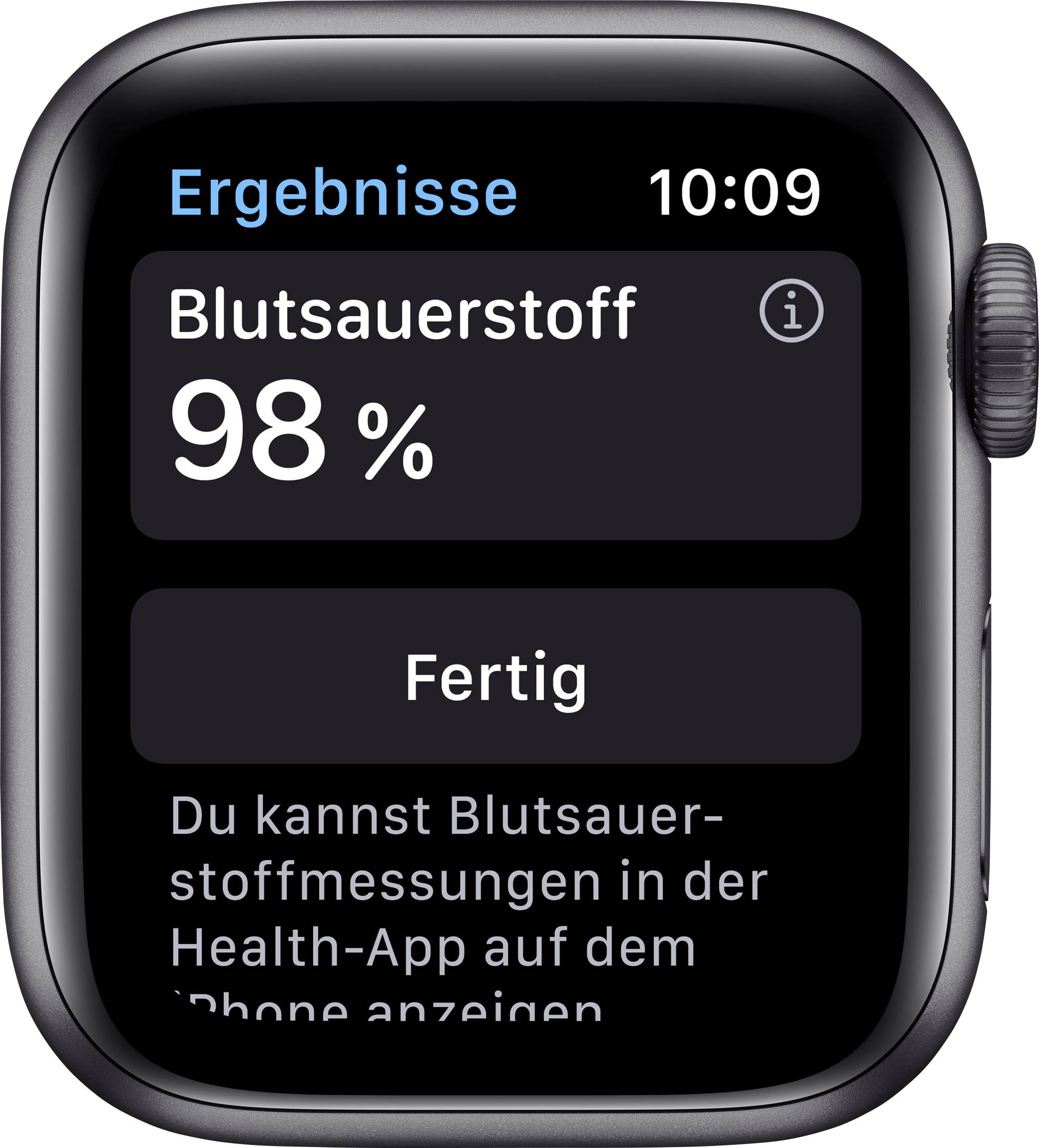 Apple Watch Series 6 GPS 40mm Aluminiumgehäuse Space Grau Sportarmband Schwarz