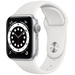Apple Watch Series 6 GPS 40mm Aluminiumgehäuse Silber Sportarmband Weiß