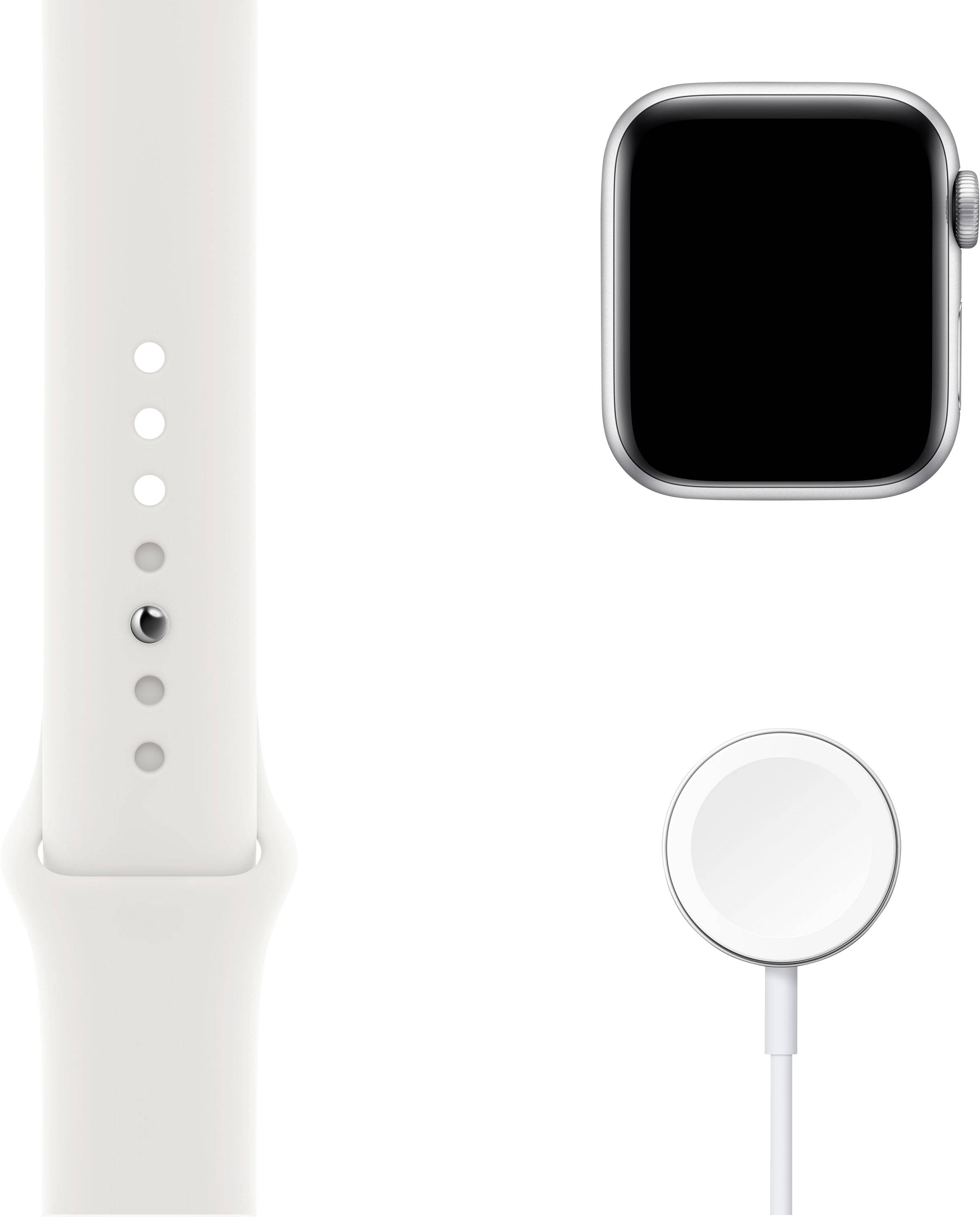 Apple Watch Series 6 GPS 40mm Aluminiumgehäuse Silber Sportarmband Weiß