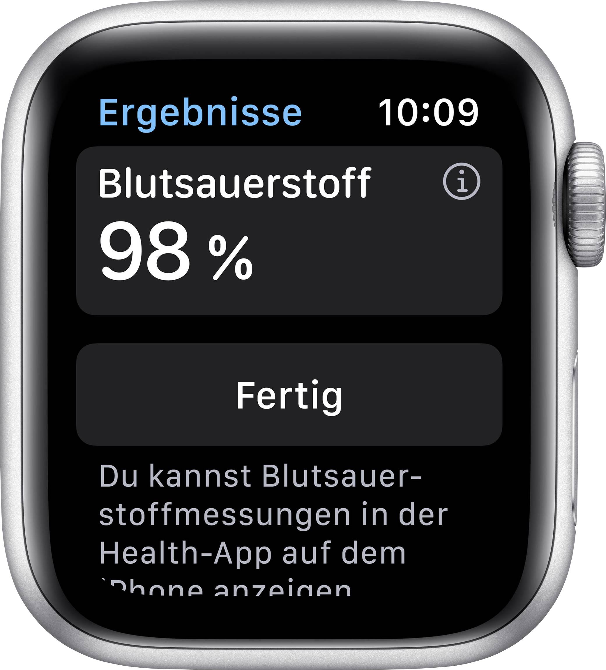 Apple Watch Series 6 GPS 40mm Aluminiumgehäuse Silber Sportarmband Weiß