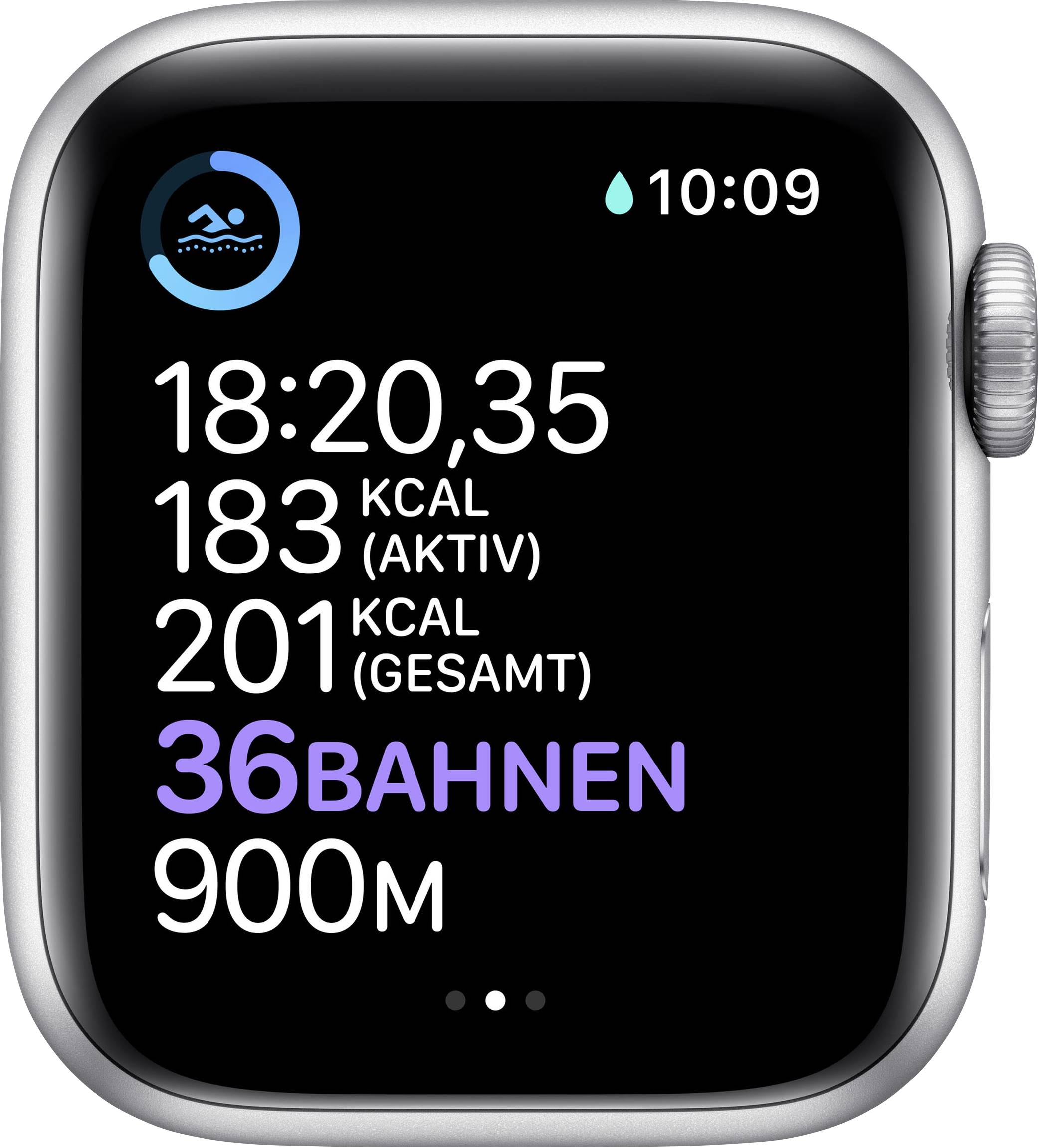 Apple Watch Series 6 GPS 40mm Aluminiumgehäuse Silber Sportarmband Weiß