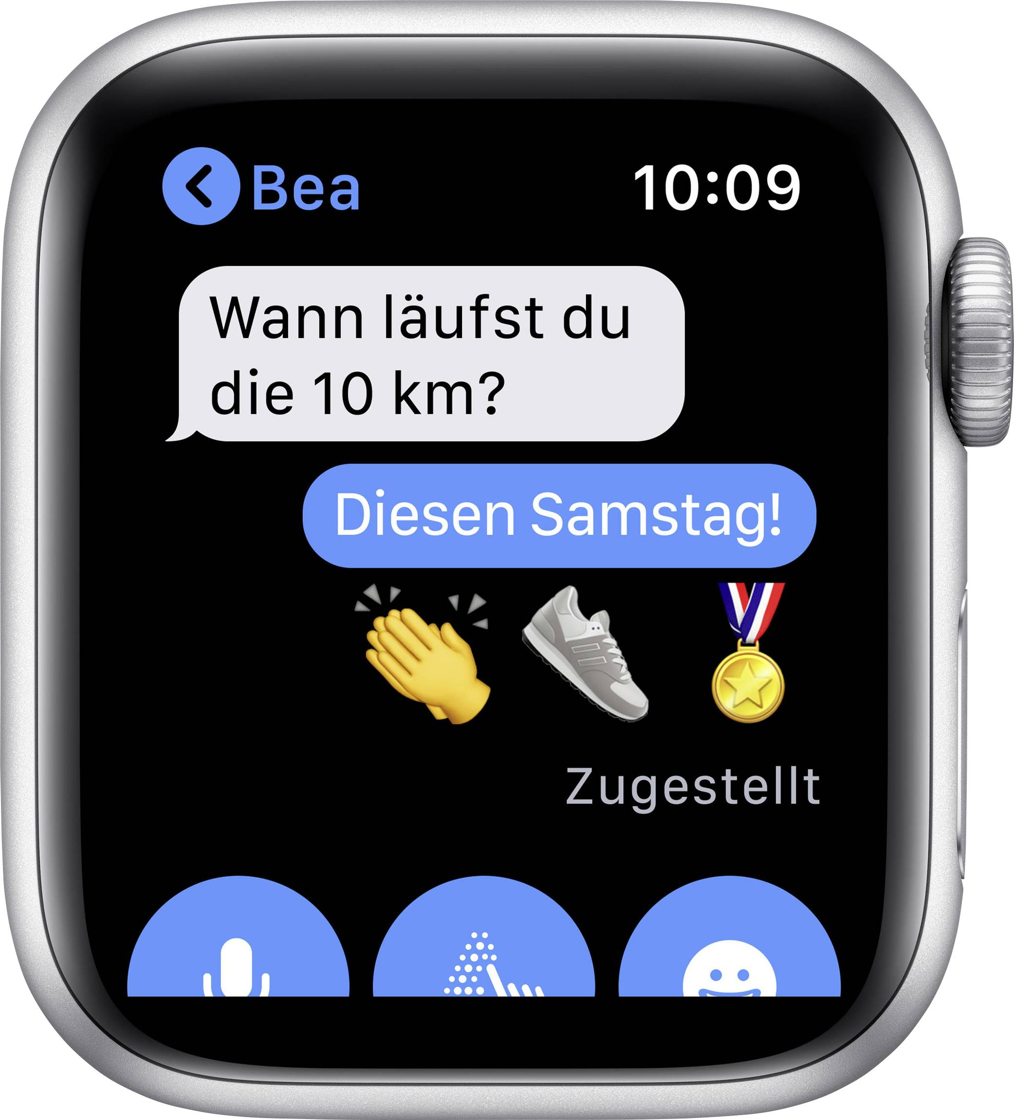 Apple Watch Series 6 GPS 40mm Aluminiumgehäuse Silber Sportarmband Weiß