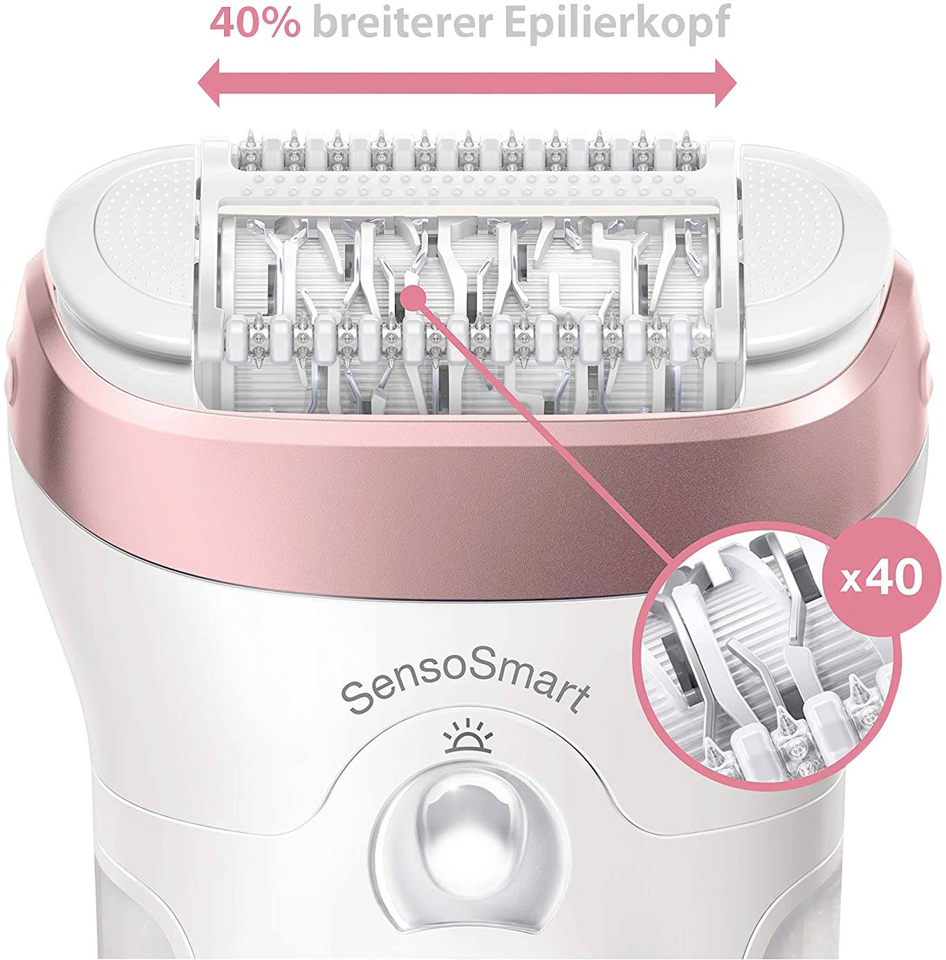 Braun Silk-épil 9 9-720 Epilierer Weiß, Rose
