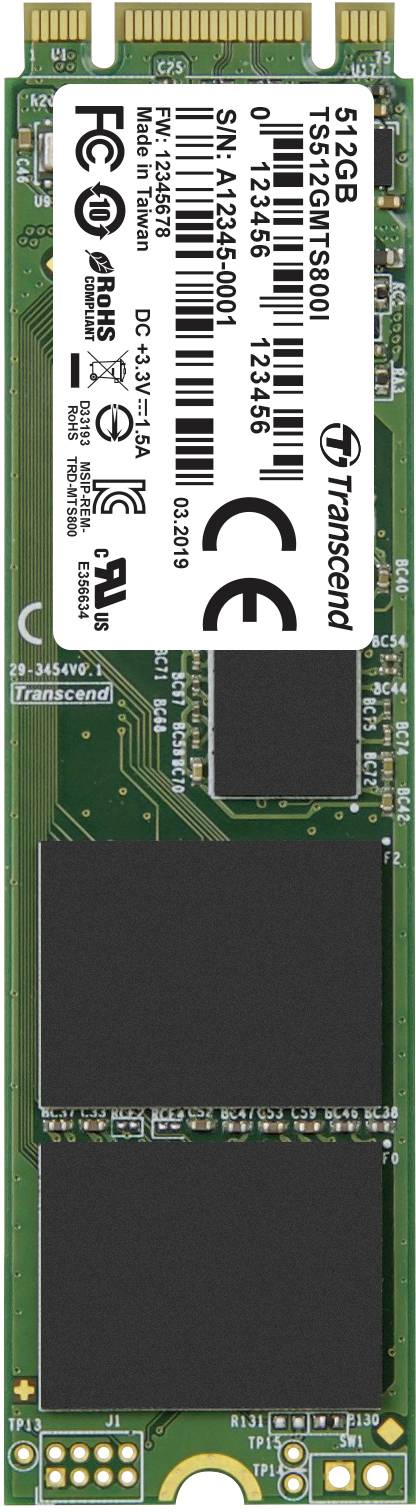 Transcend MTS800I 512GB Interne M.2 PCIe NVMe SSD 2280 SATA 6 Gb/s Industrial TS512GMTS800I